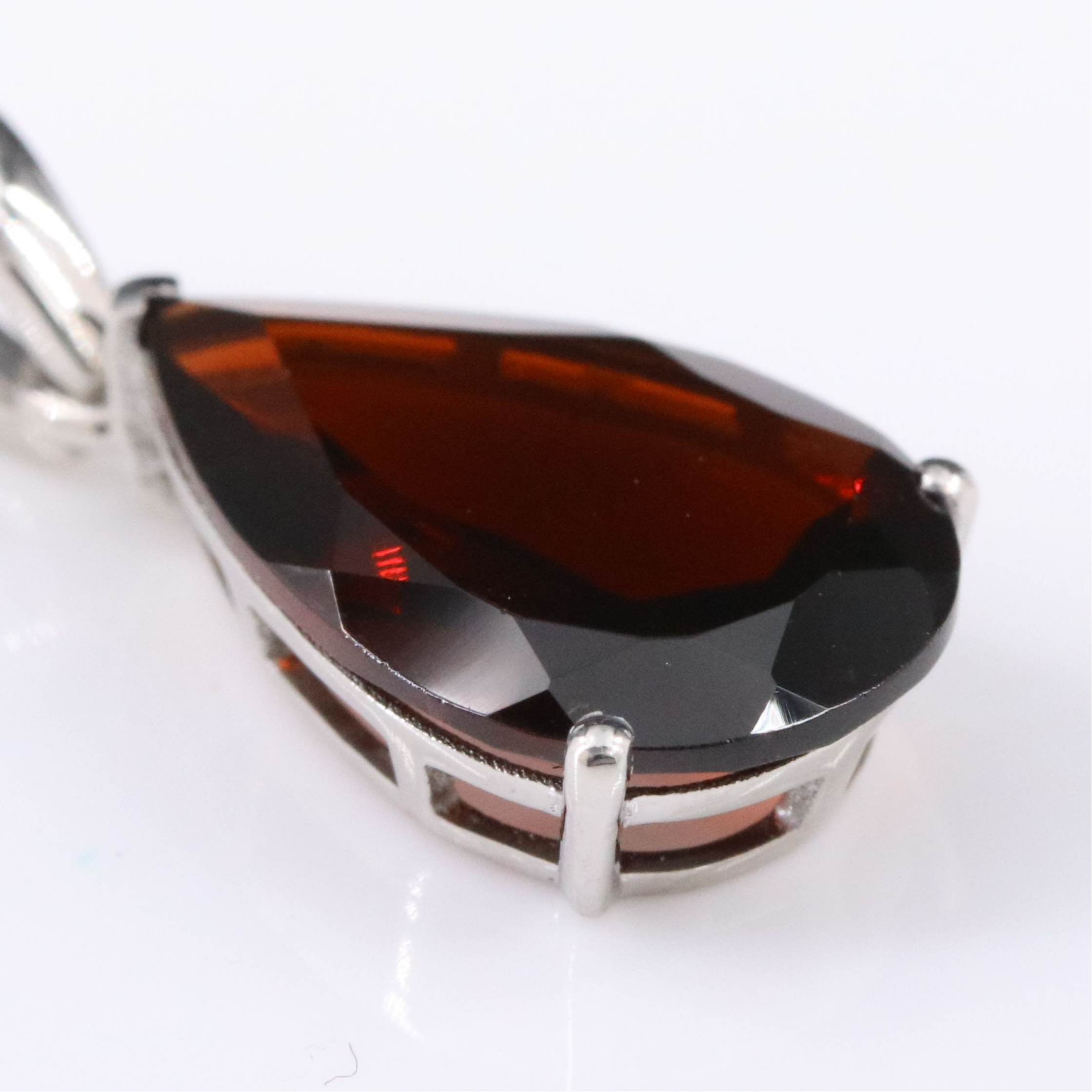 Platinum Garnet Pendant