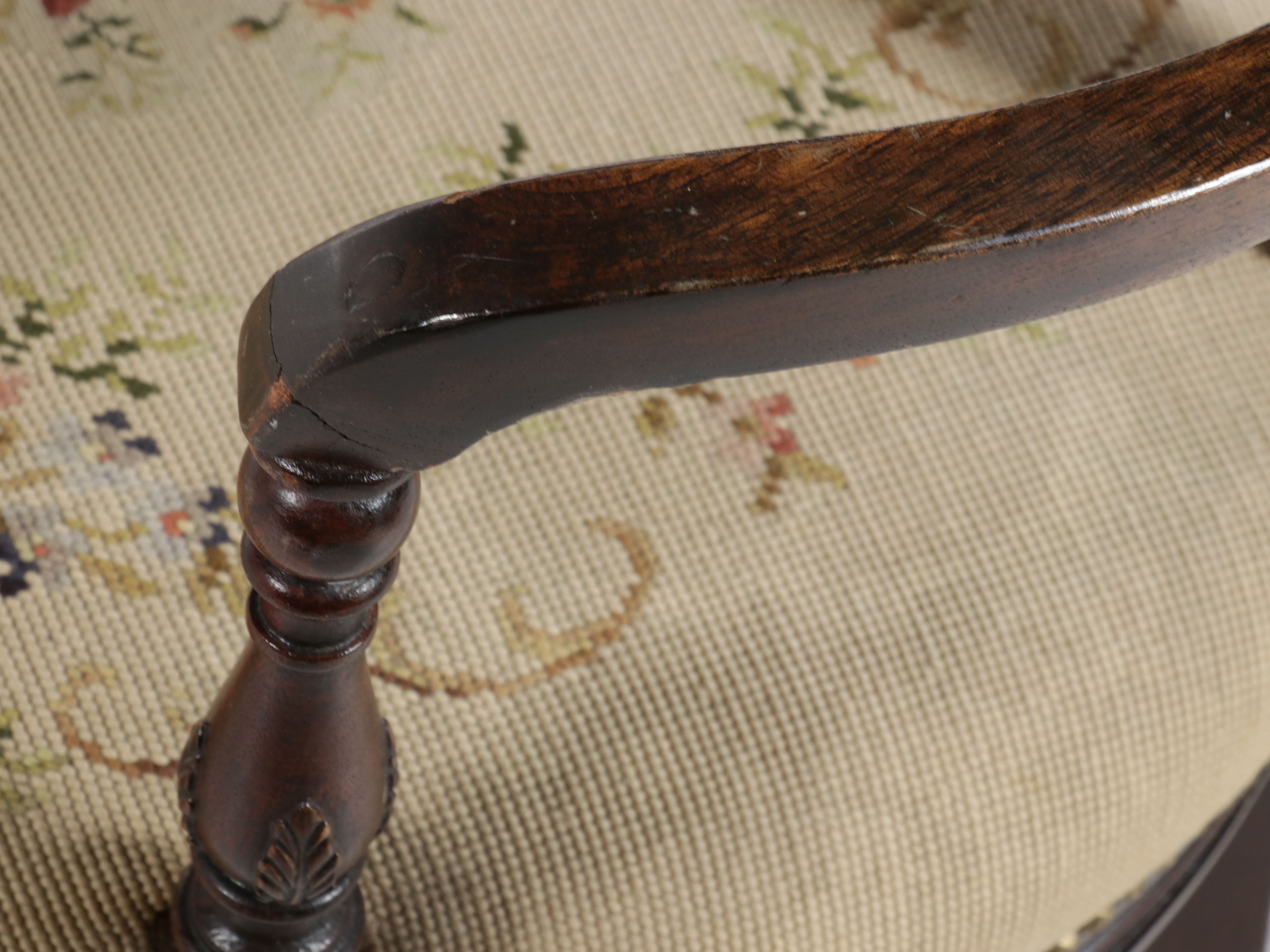 Set of Five Adams Style Mahogany Chairs with Needlepoint Seats