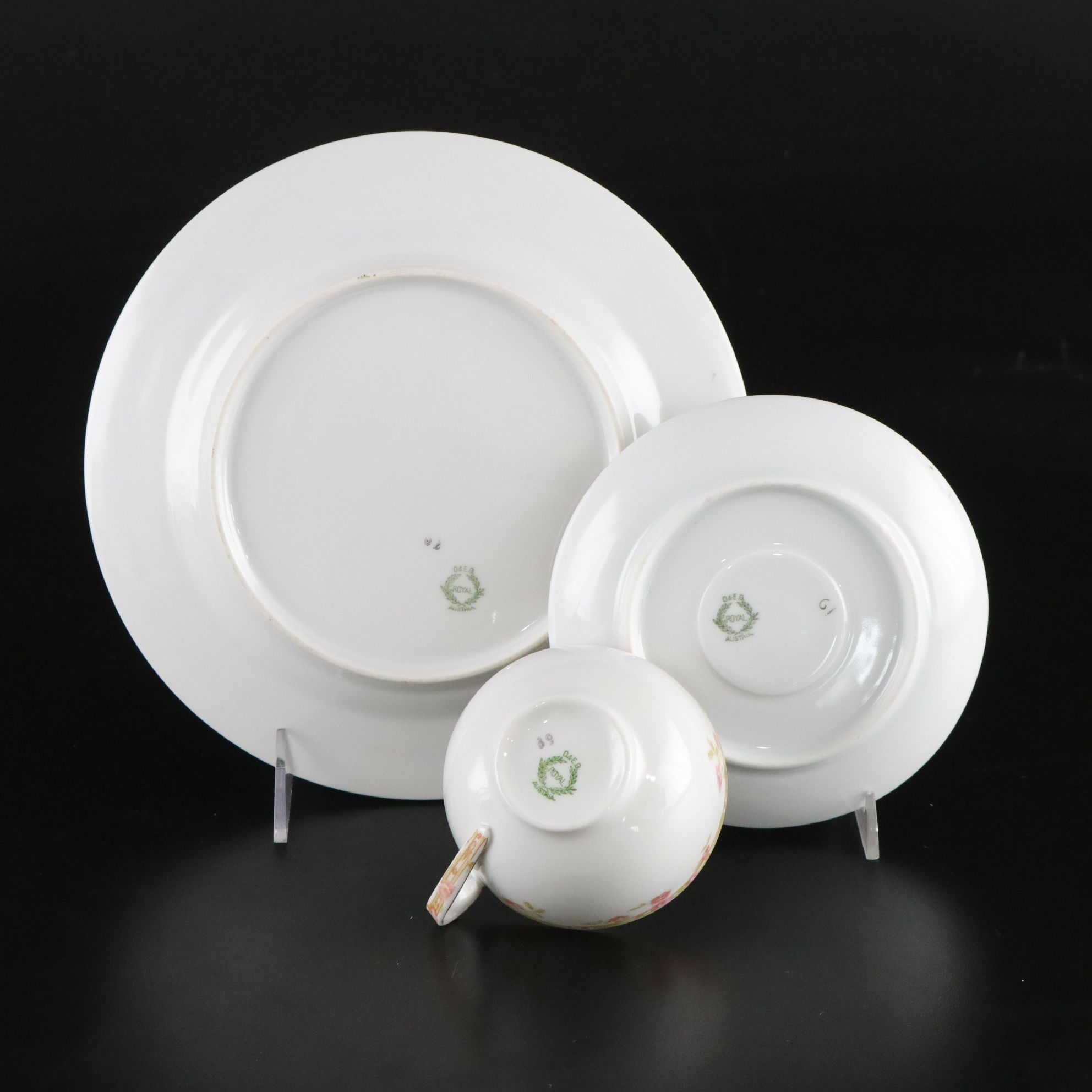 Royal Austria "Pink Roses" Porcelain Dinnerware, Carl Tielsch Sugar Bowl & More