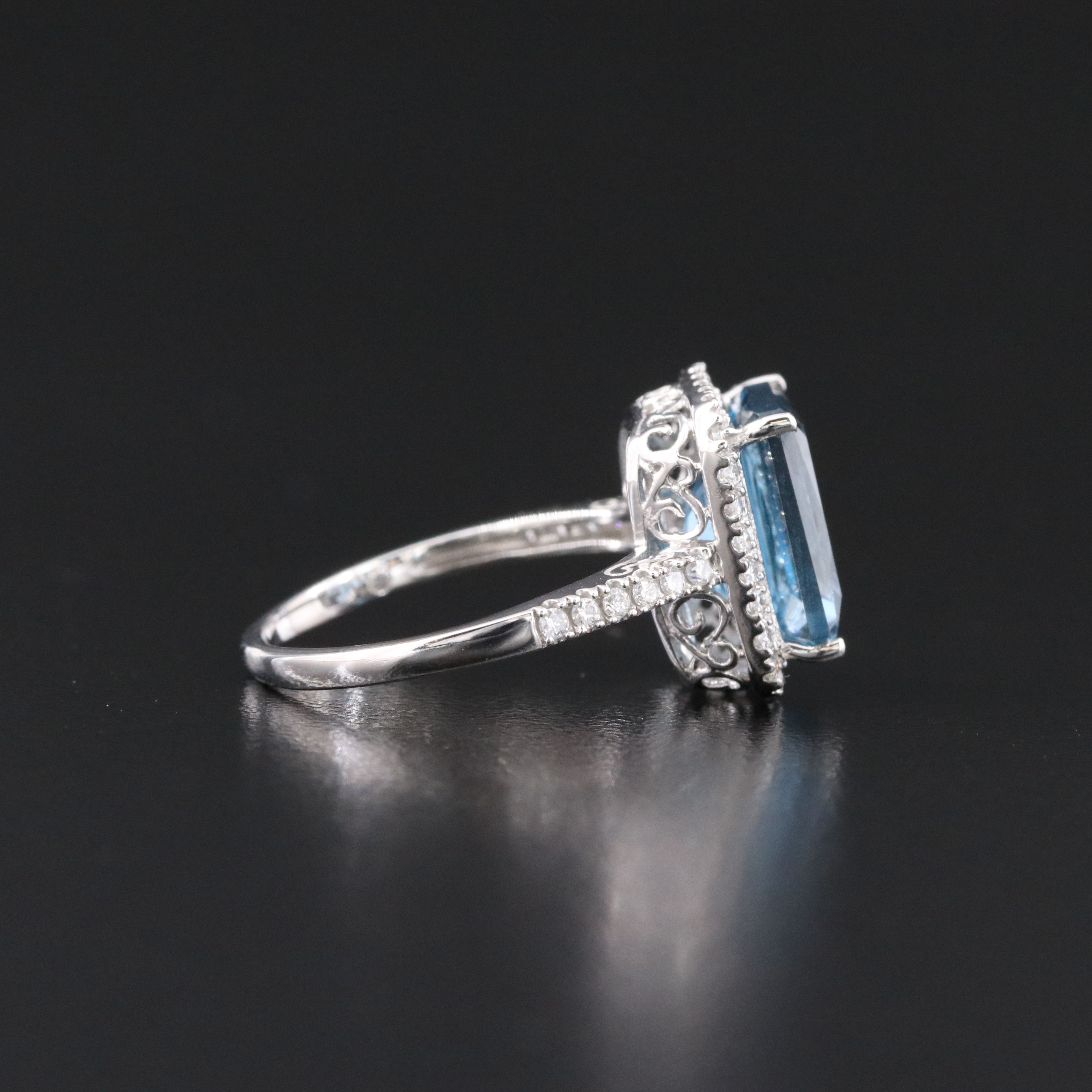 14K Topaz and Diamond Ring