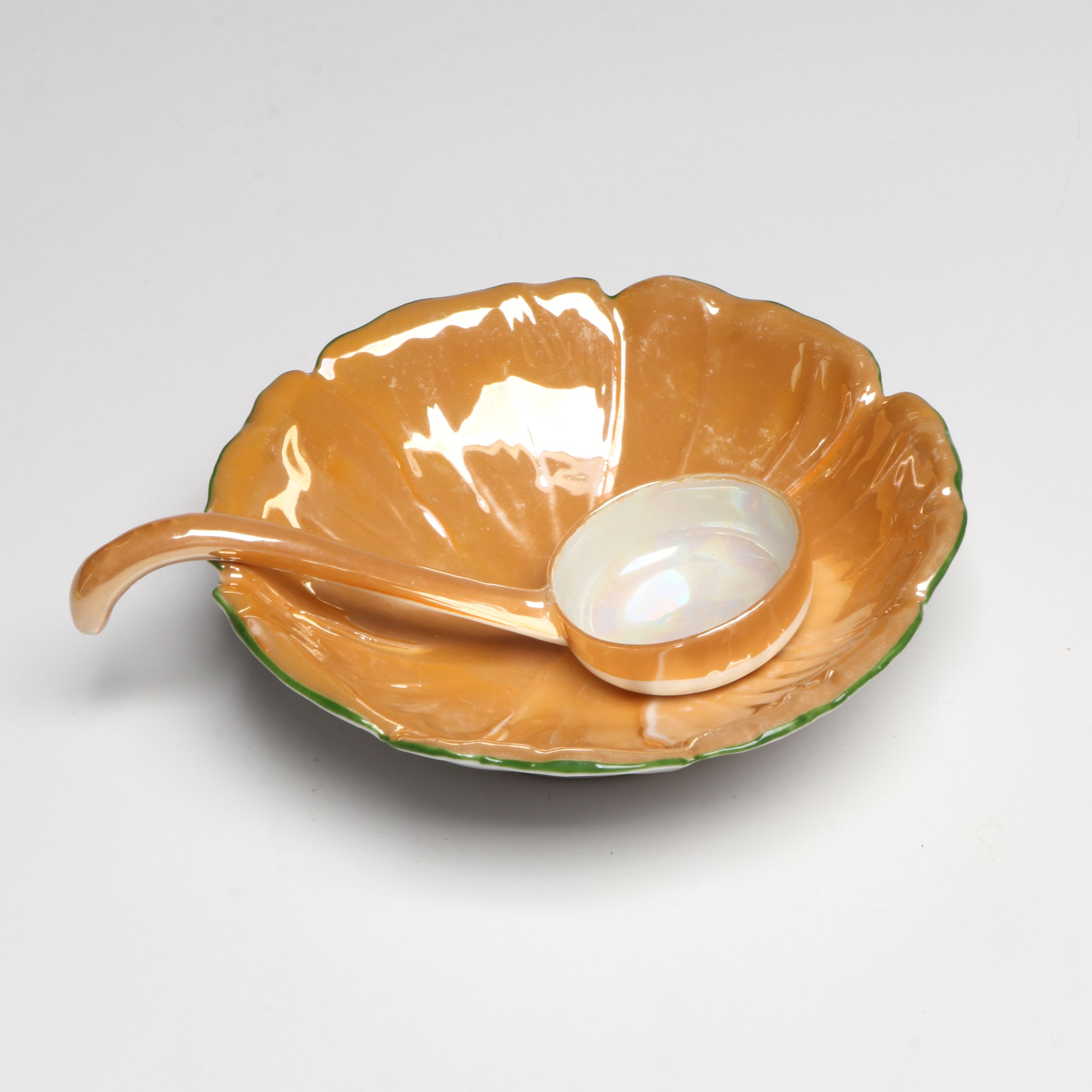 Adolf Laufer and Other Japanese Porcelain Luster Dinnerware and Serving Pieces