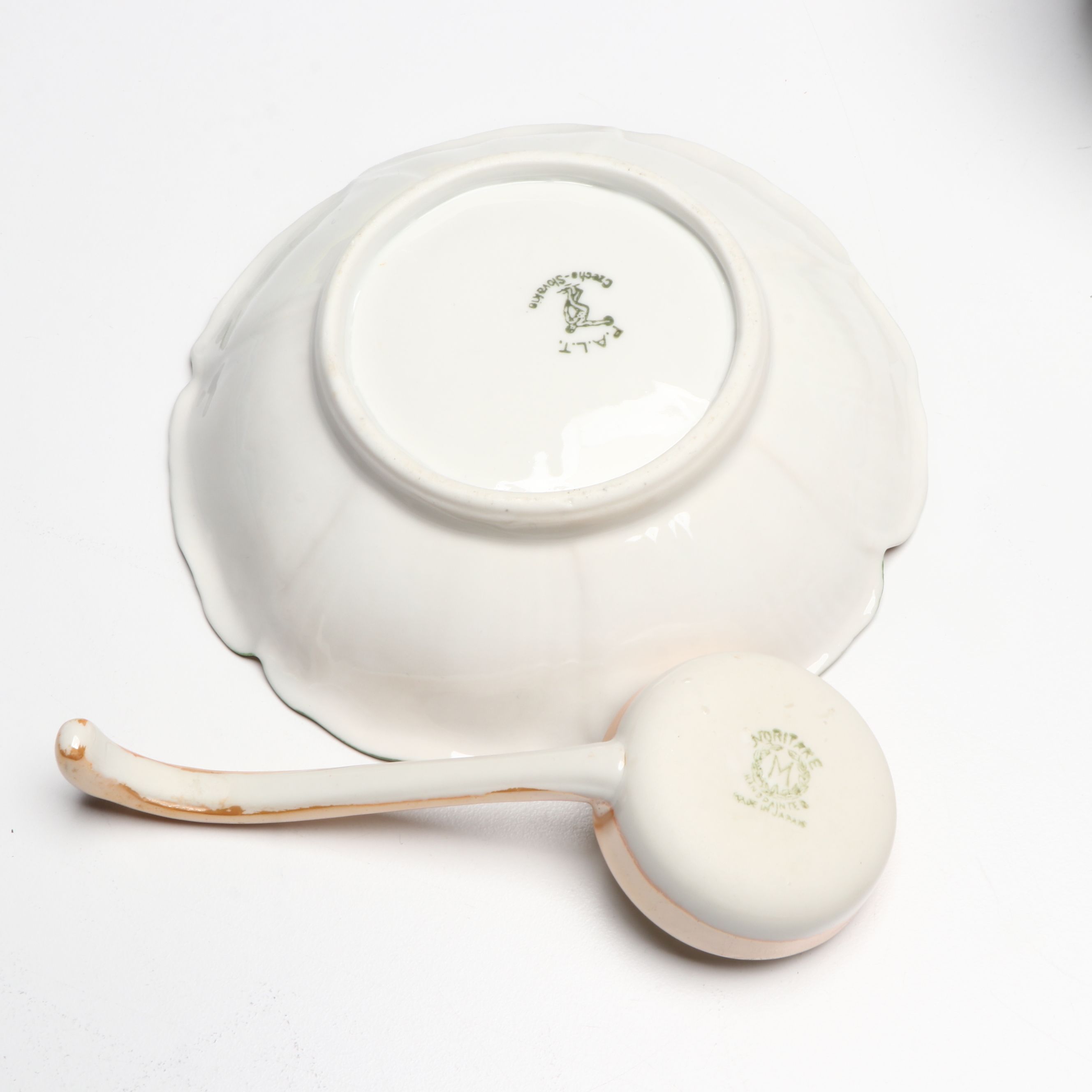 Adolf Laufer and Other Japanese Porcelain Luster Dinnerware and Serving Pieces