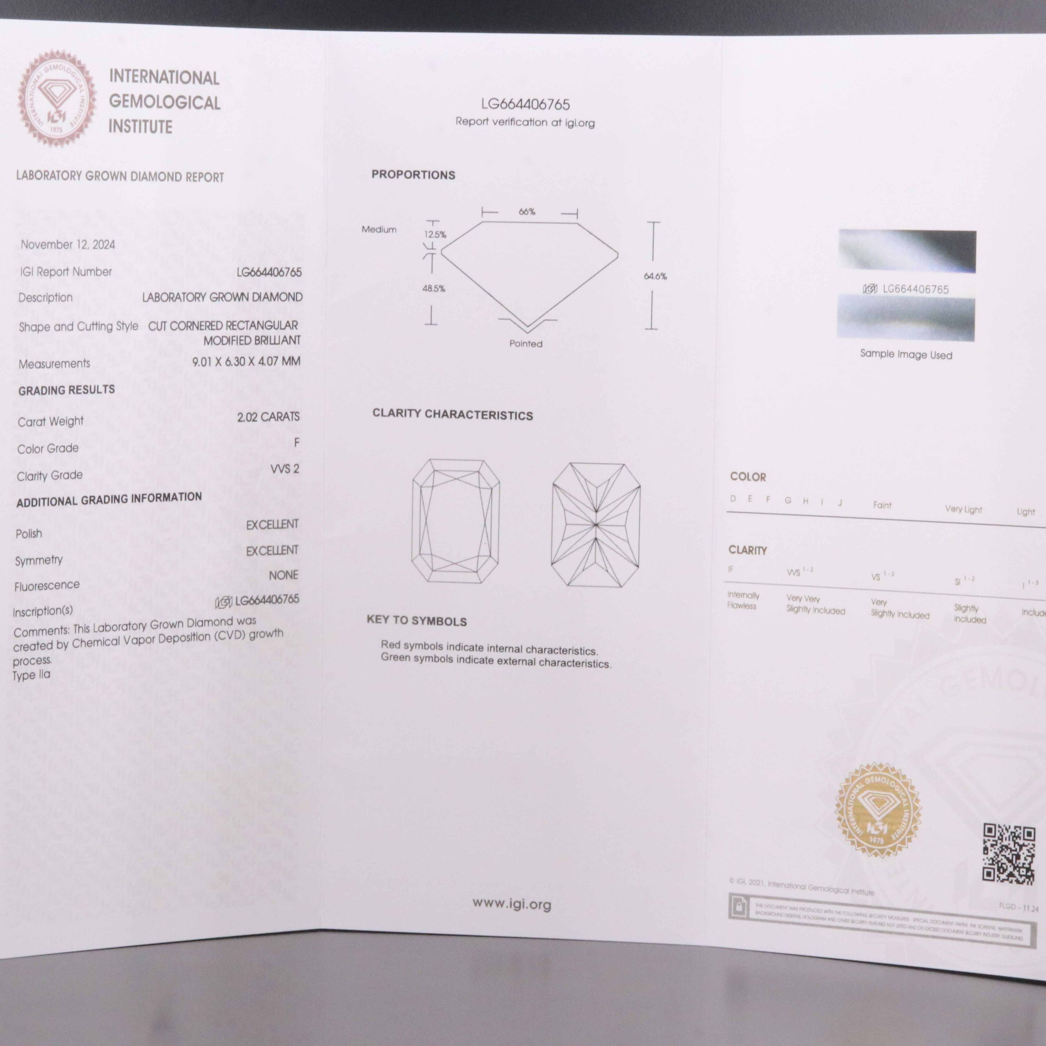18K 2.22 CTW Lab Grown Diamond Ring with IGI Report