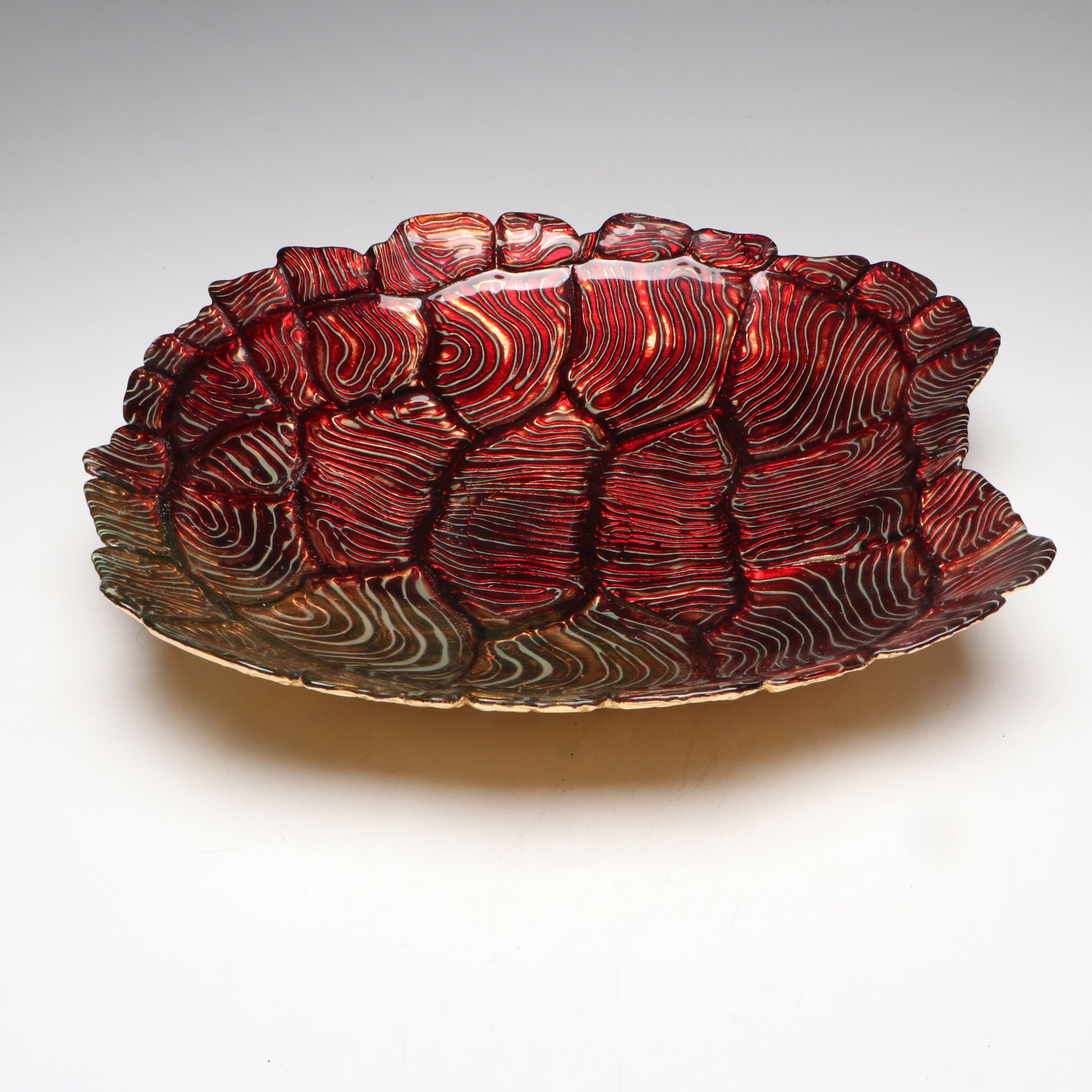 Glass Turtle Shell Centerpiece Bowl