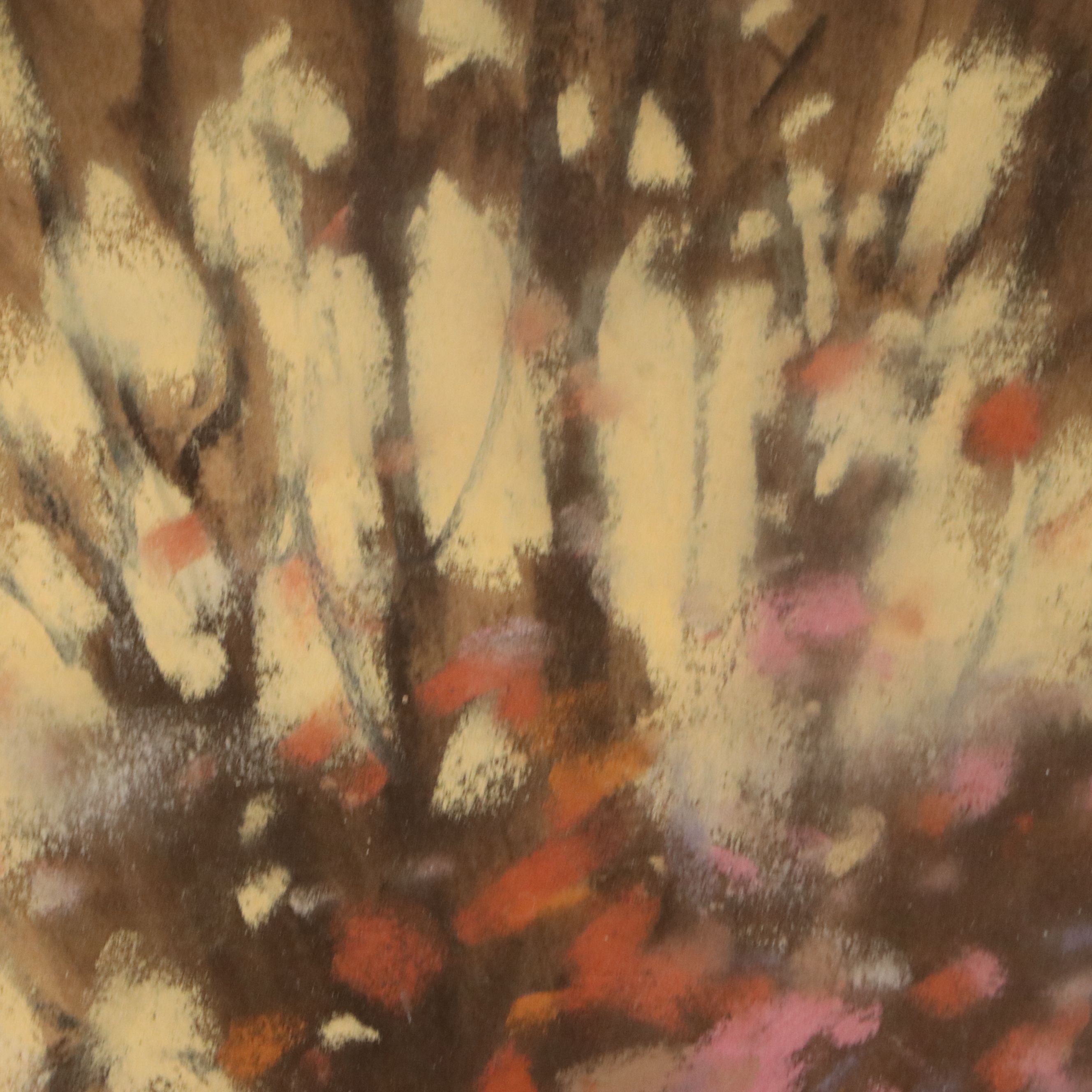 George Herbert Baker Pastel Drawing of River Landscape, Circa Early 20th Century