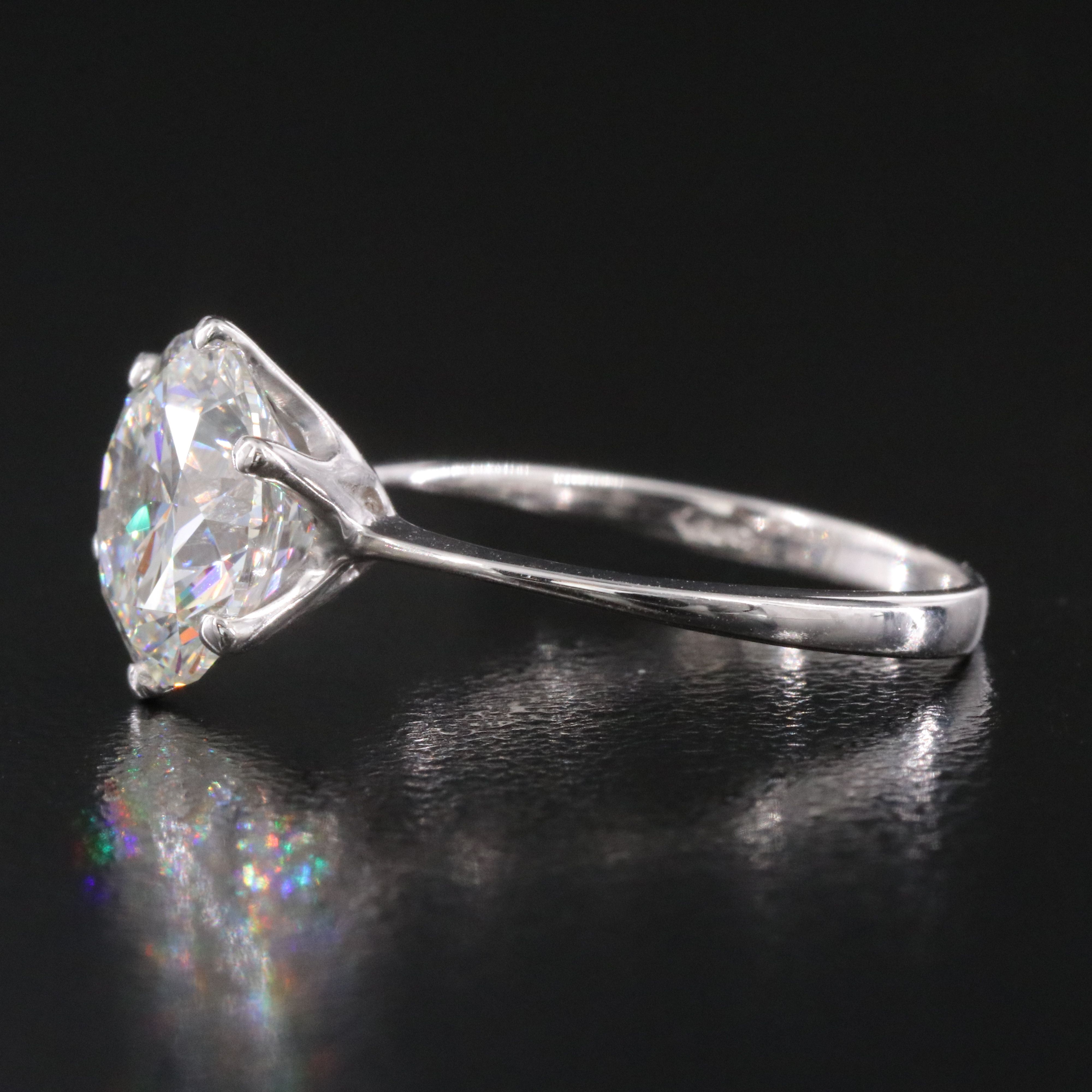 14K 3.01 CT Lab Grown Diamond Solitaire Ring with IGI Report