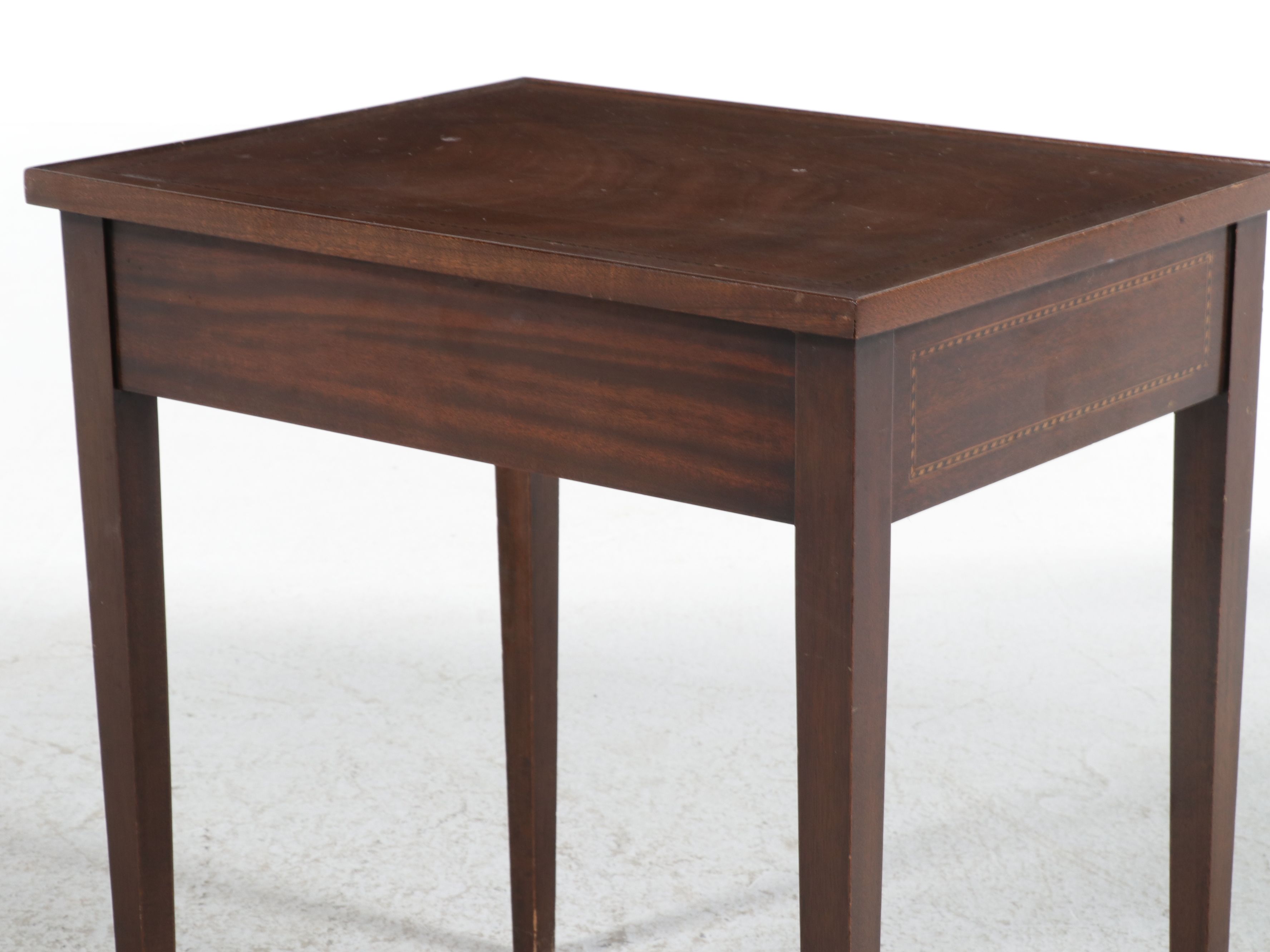 Federal Style Inlaid Occasional Table with Nichols & Stone Windsor Chair