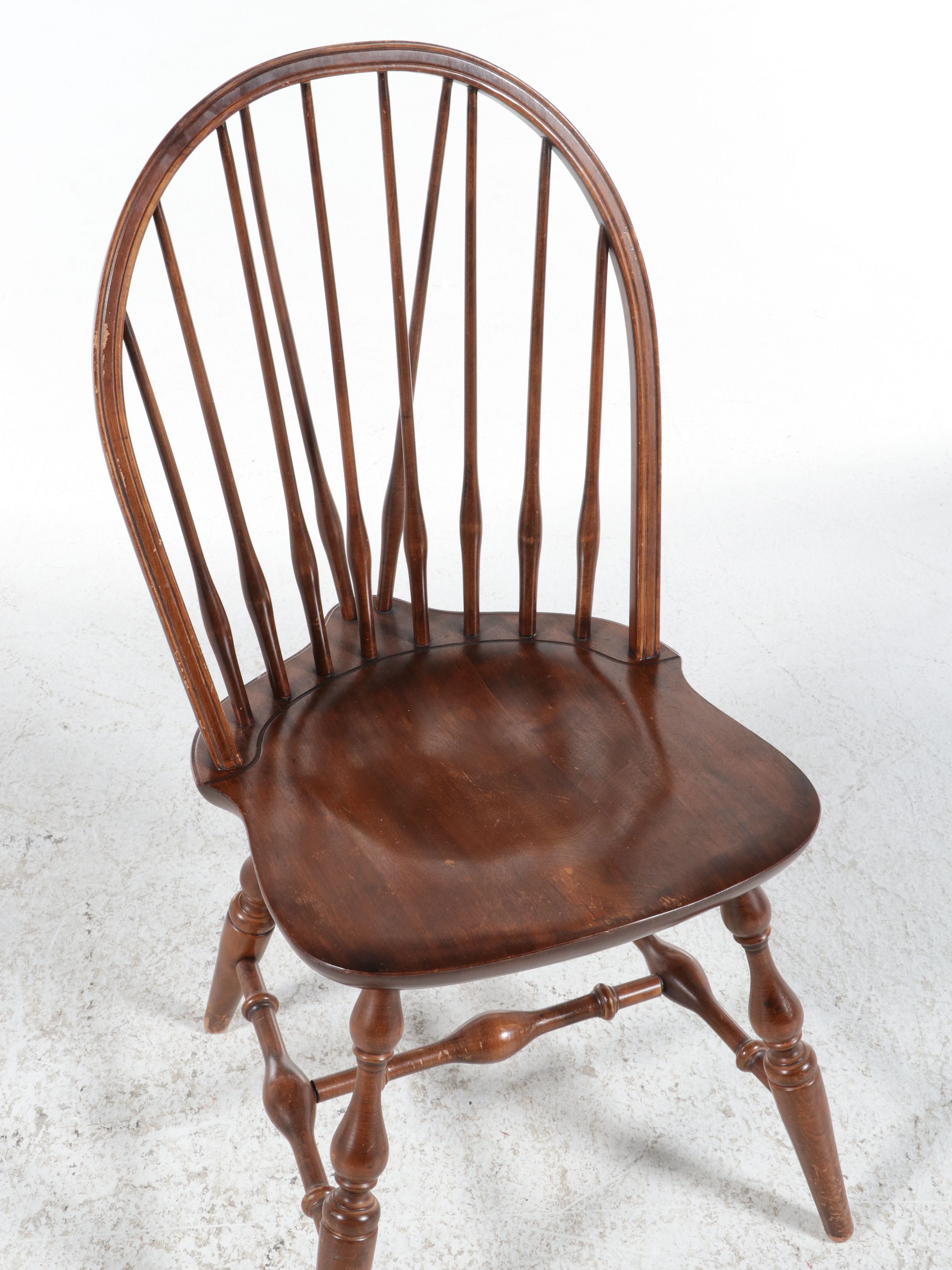 Federal Style Inlaid Occasional Table with Nichols & Stone Windsor Chair