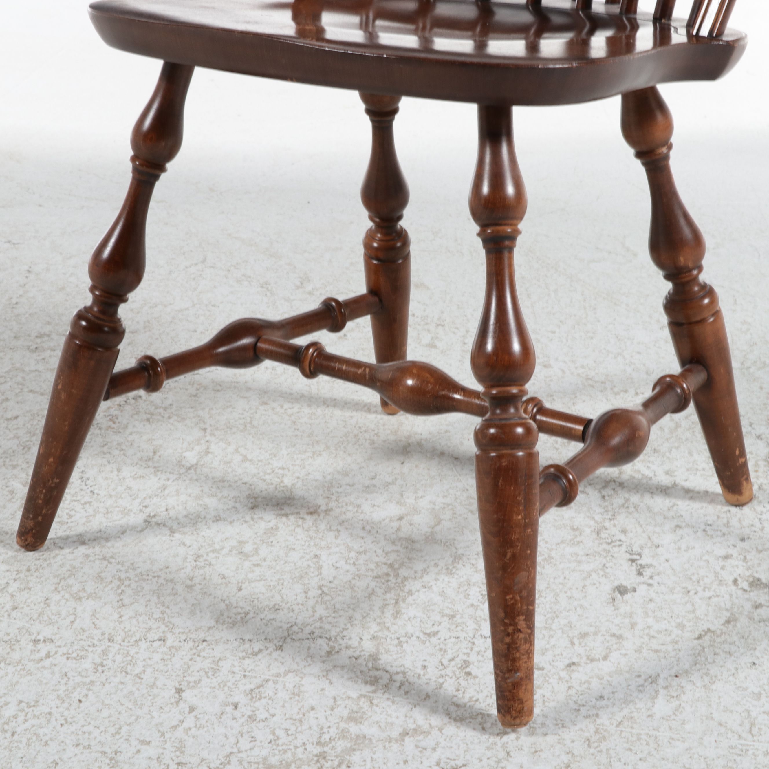 Federal Style Inlaid Occasional Table with Nichols & Stone Windsor Chair