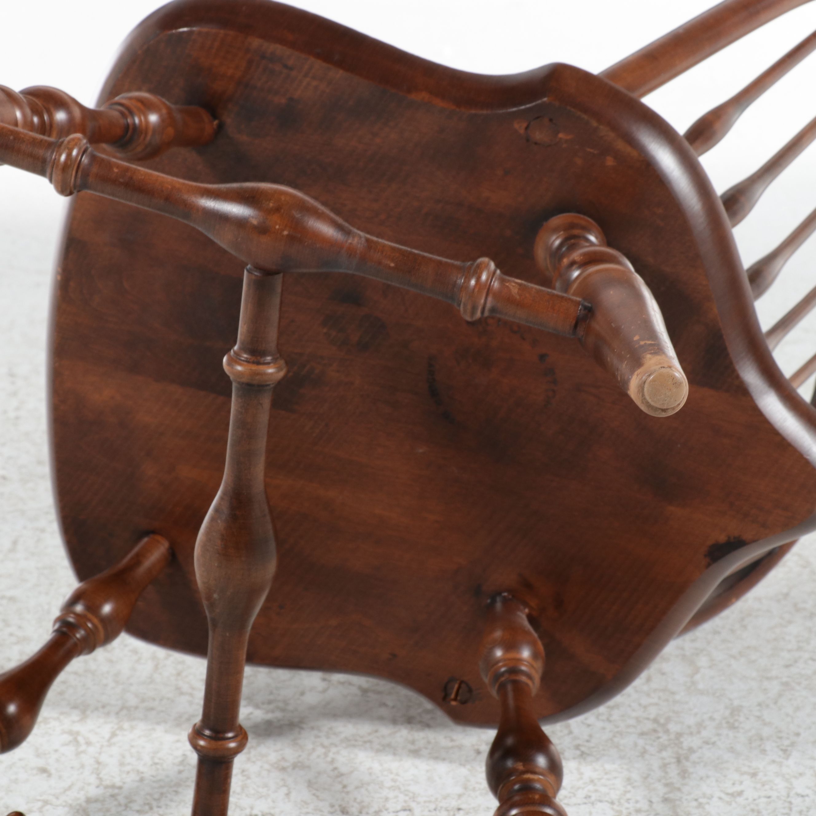 Federal Style Inlaid Occasional Table with Nichols & Stone Windsor Chair
