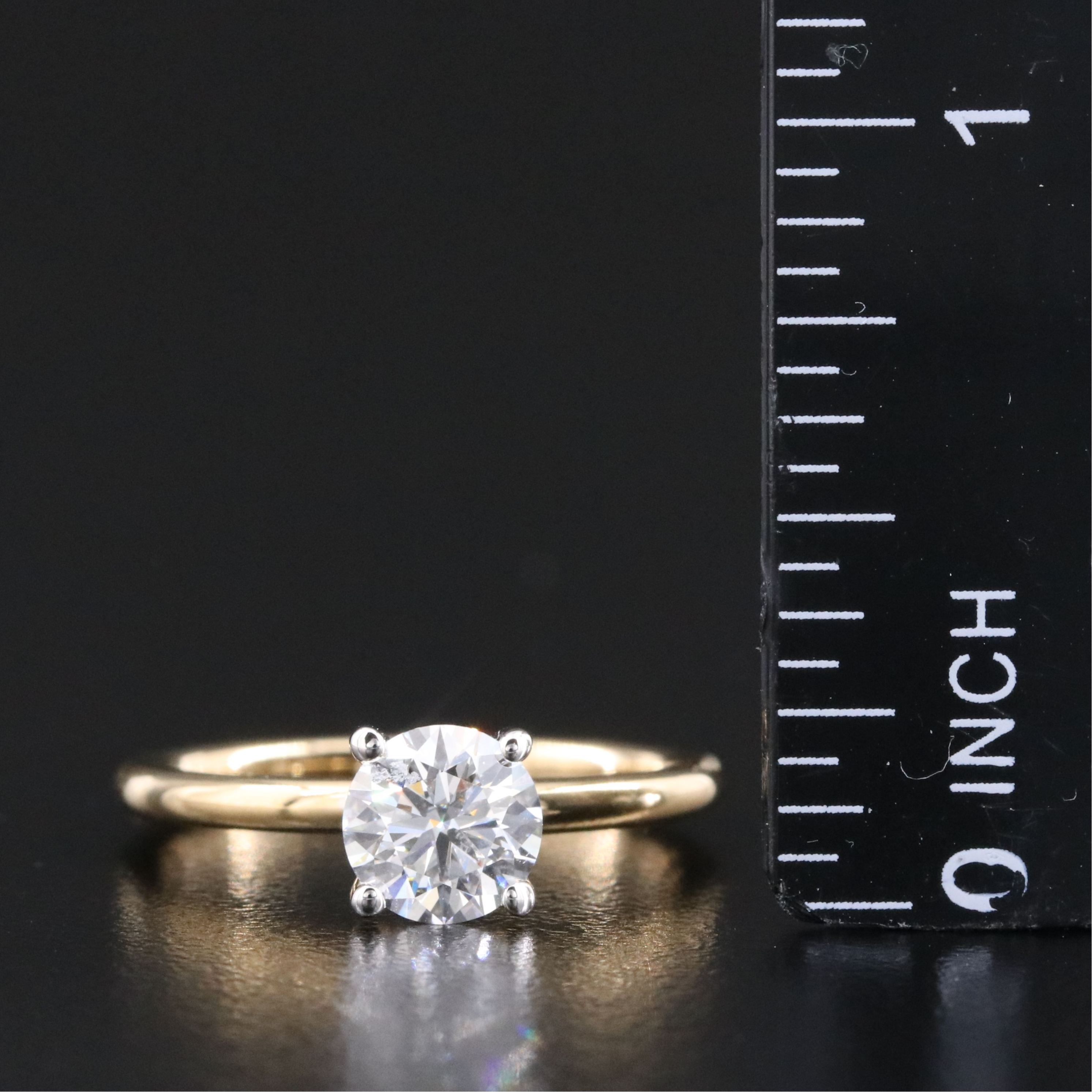 14K 1.00 CT Lab Grown Diamond Solitaire Ring with Online GCAL Report