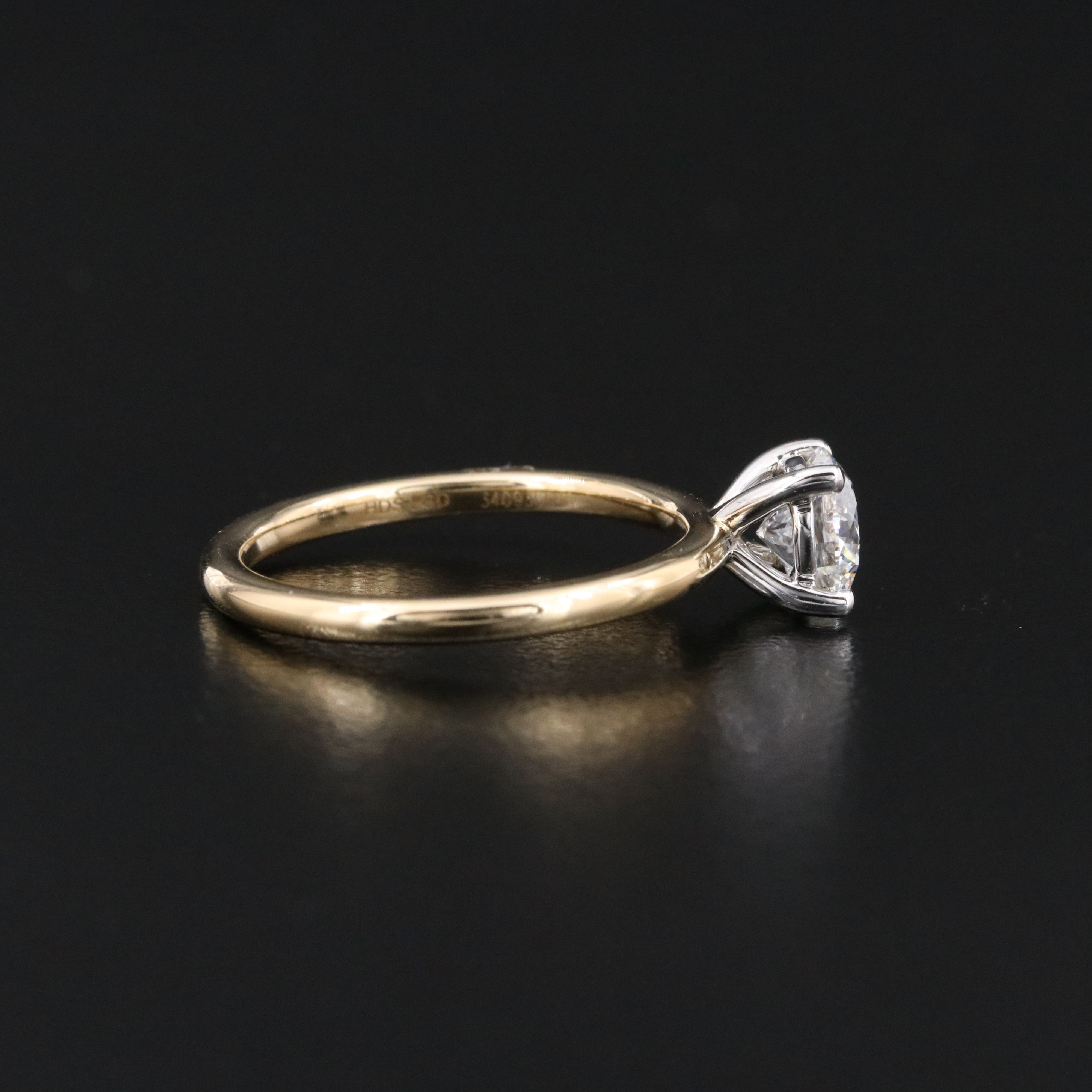 14K 1.00 CT Lab Grown Diamond Solitaire Ring with Online GCAL Report