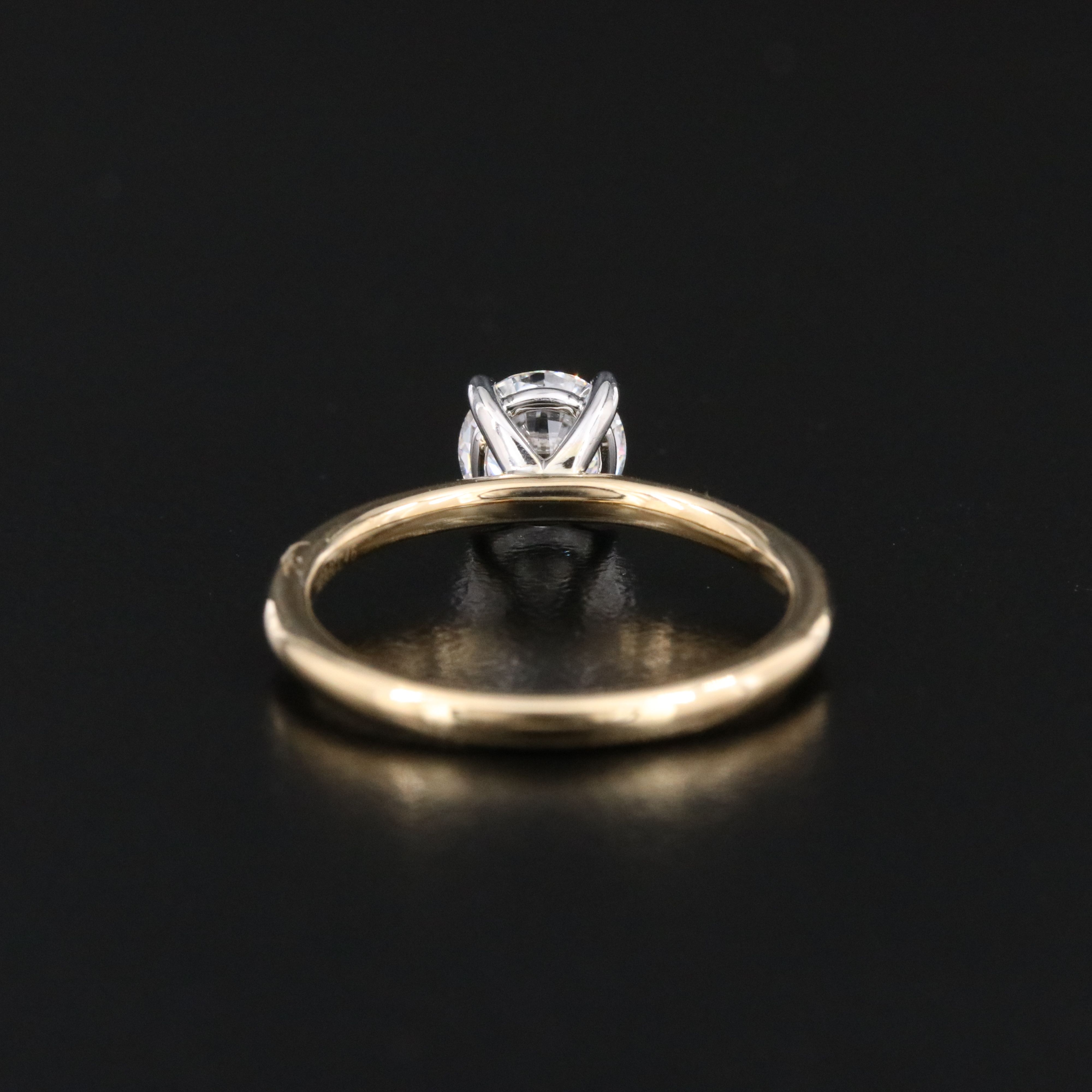 14K 1.00 CT Lab Grown Diamond Solitaire Ring with Online GCAL Report