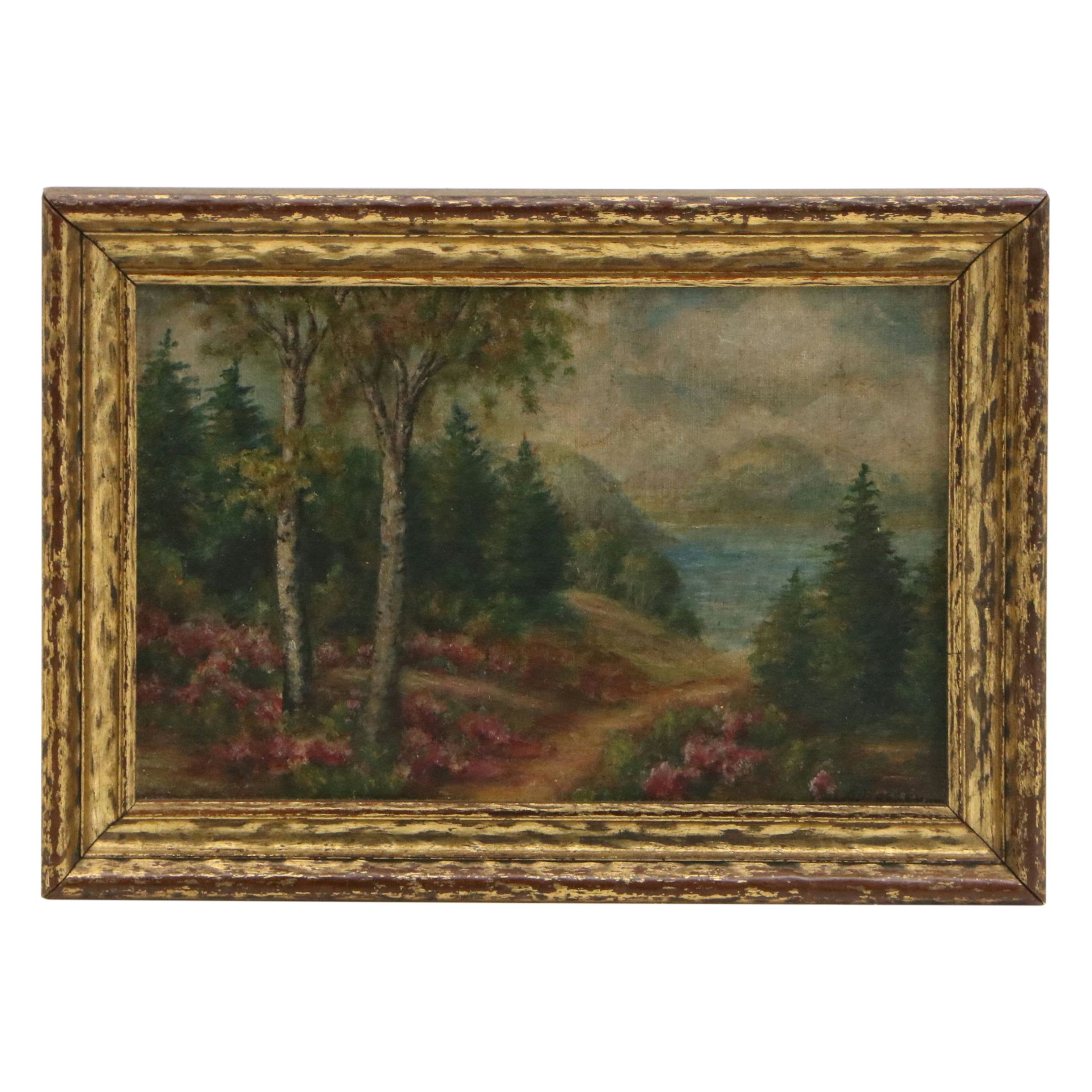 A. Bessey Landscape Oil Painting, Circa Early 20th Century