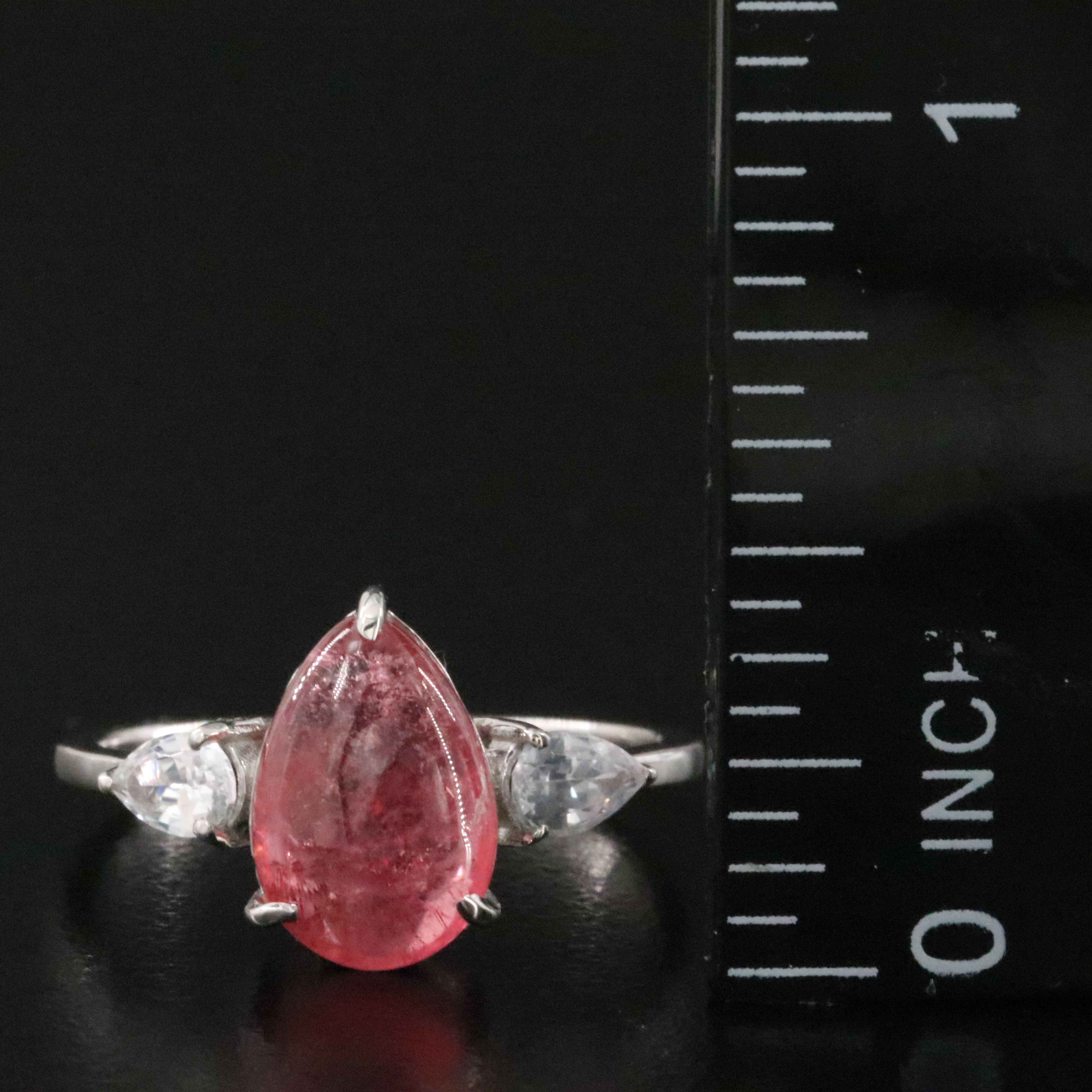 Platinum Tourmaline and White Sapphire Ring