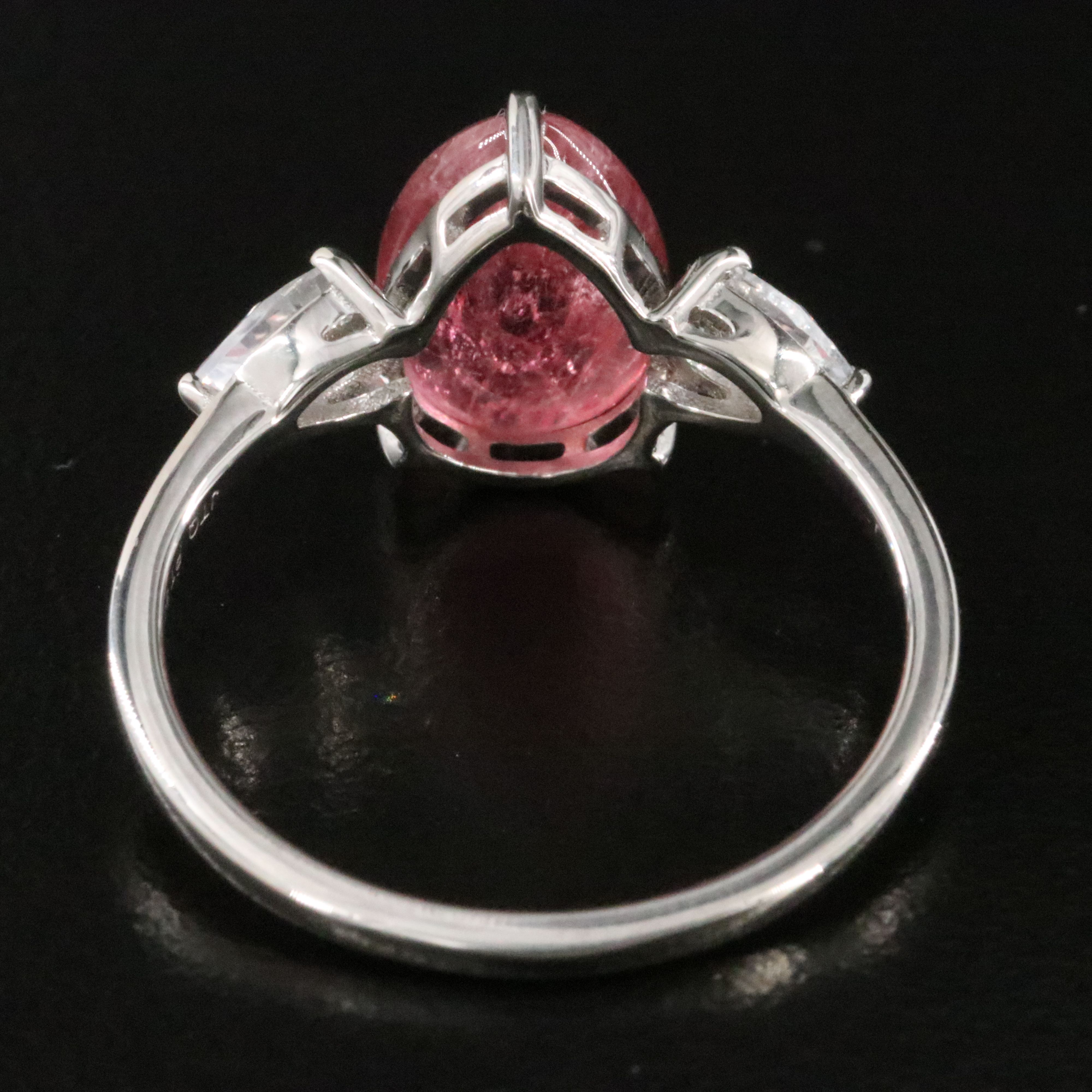 Platinum Tourmaline and White Sapphire Ring
