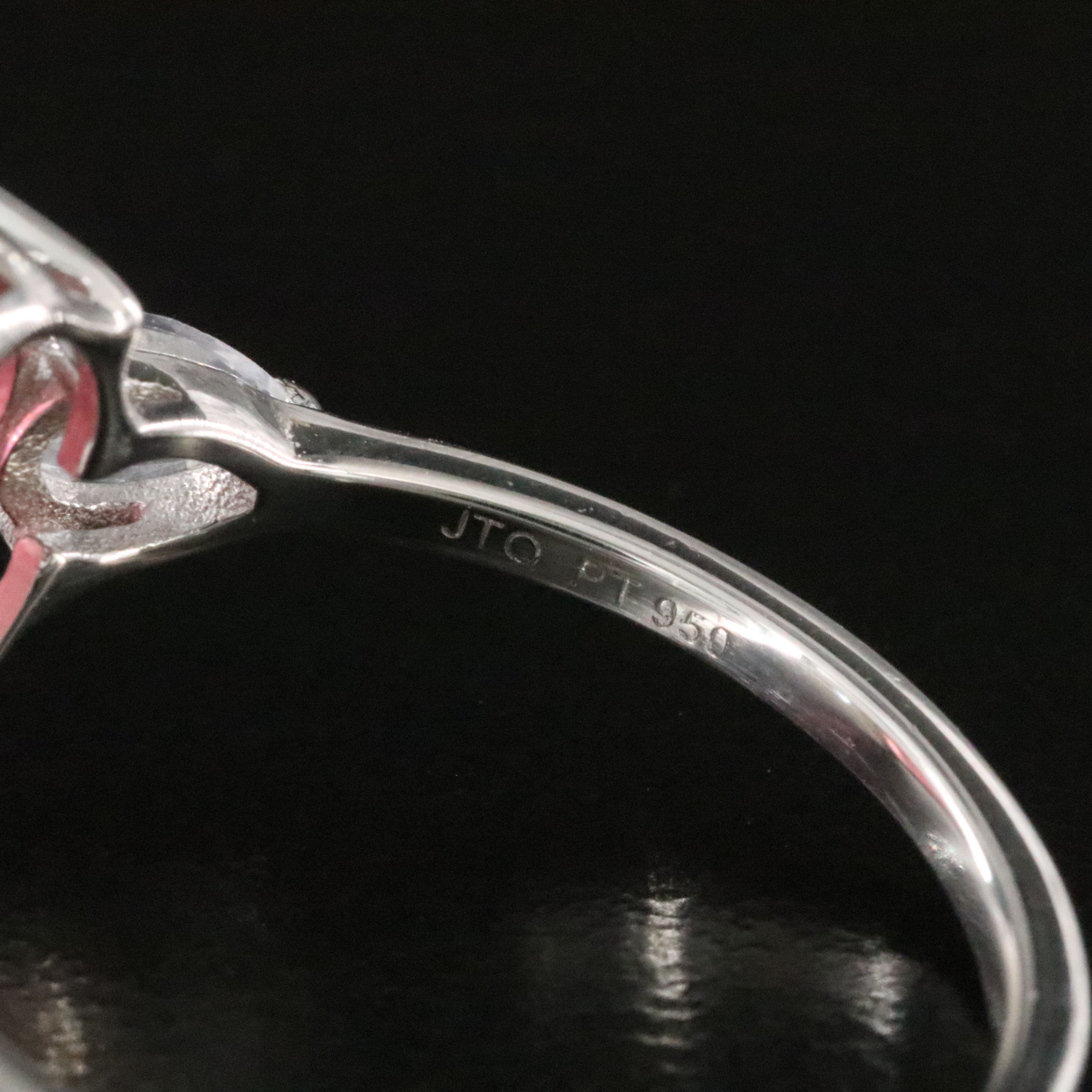 Platinum Tourmaline and White Sapphire Ring