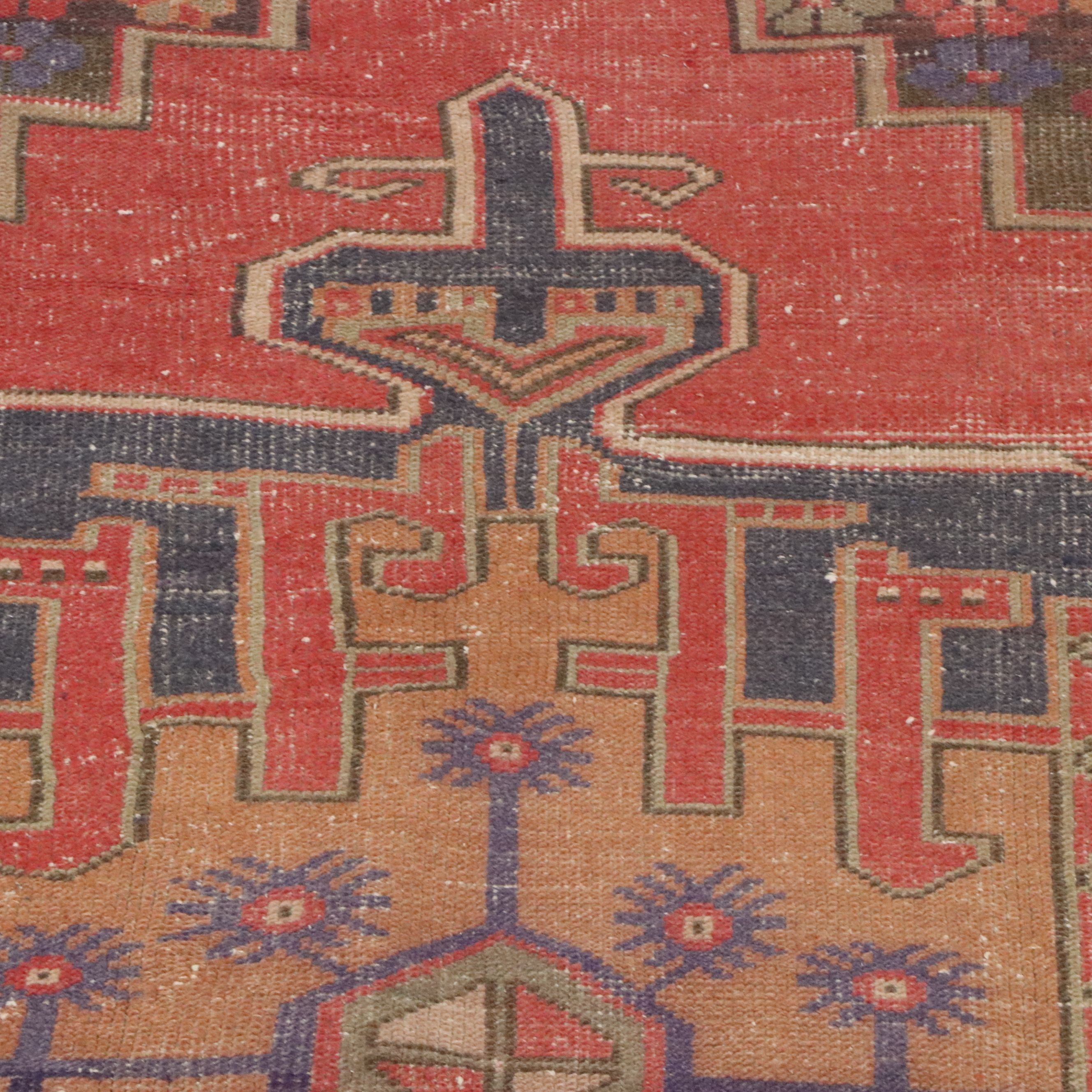 4'2 x 8'3 Hand-Knotted Turkish Anatolian Area Rug