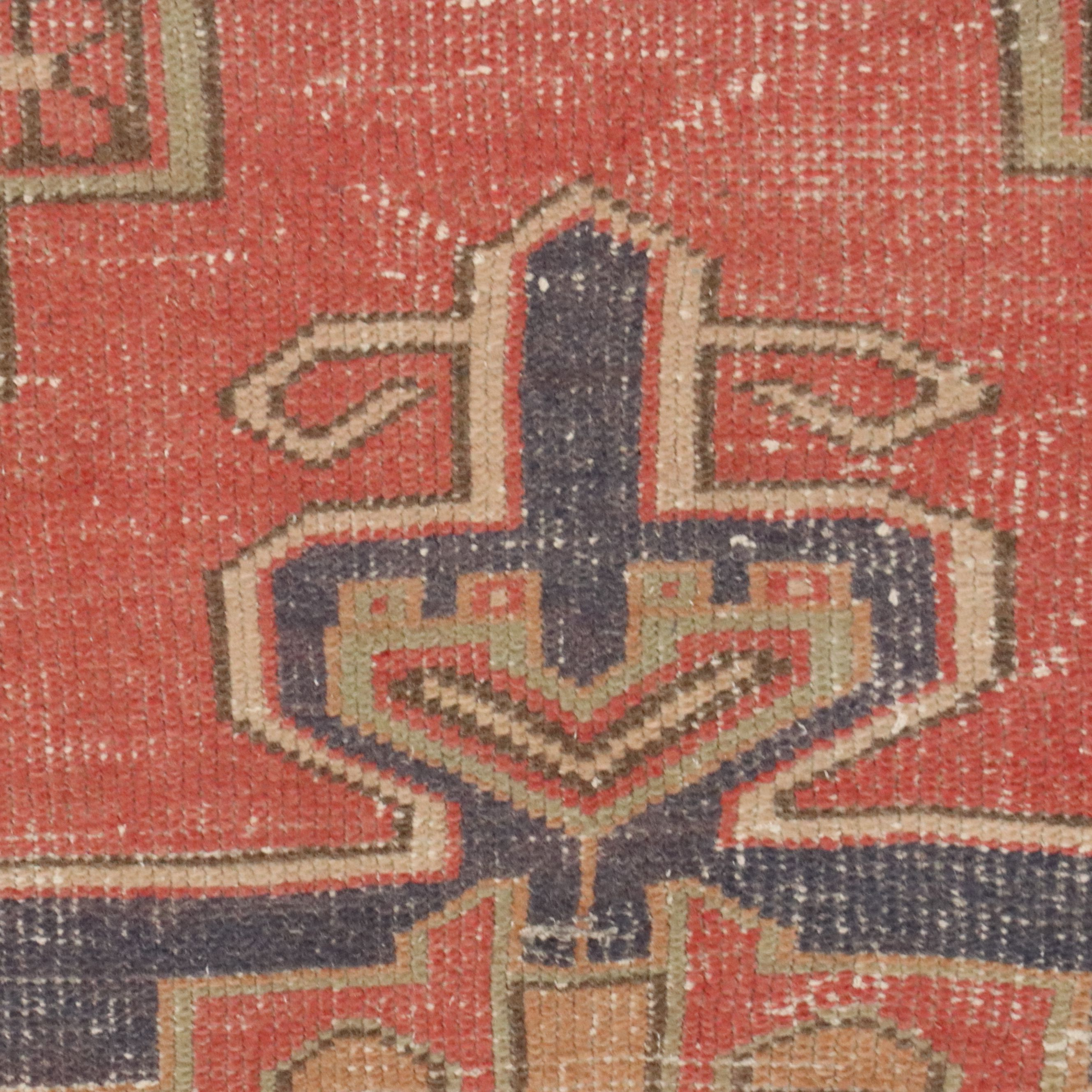 4'2 x 8'3 Hand-Knotted Turkish Anatolian Area Rug