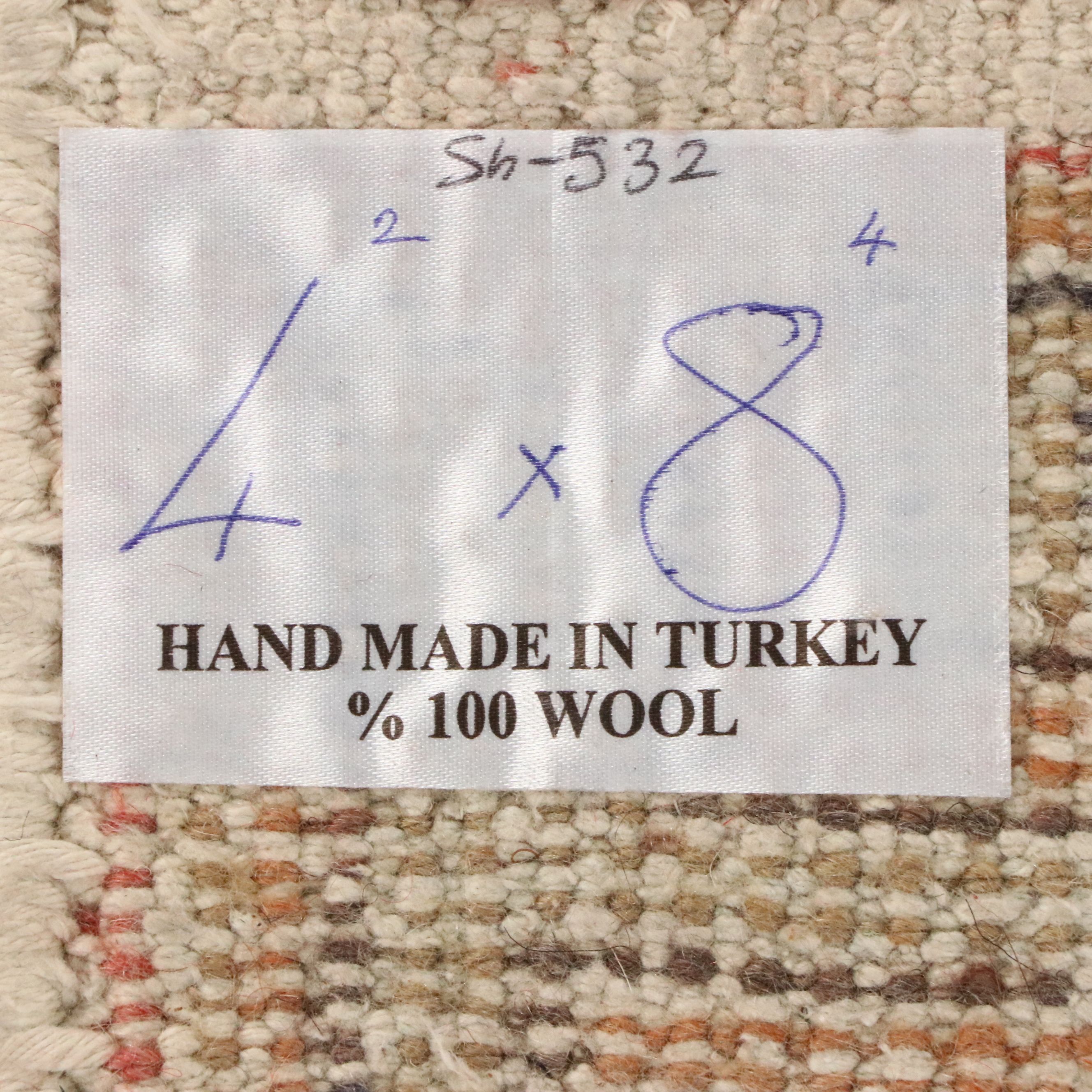 4'2 x 8'3 Hand-Knotted Turkish Anatolian Area Rug