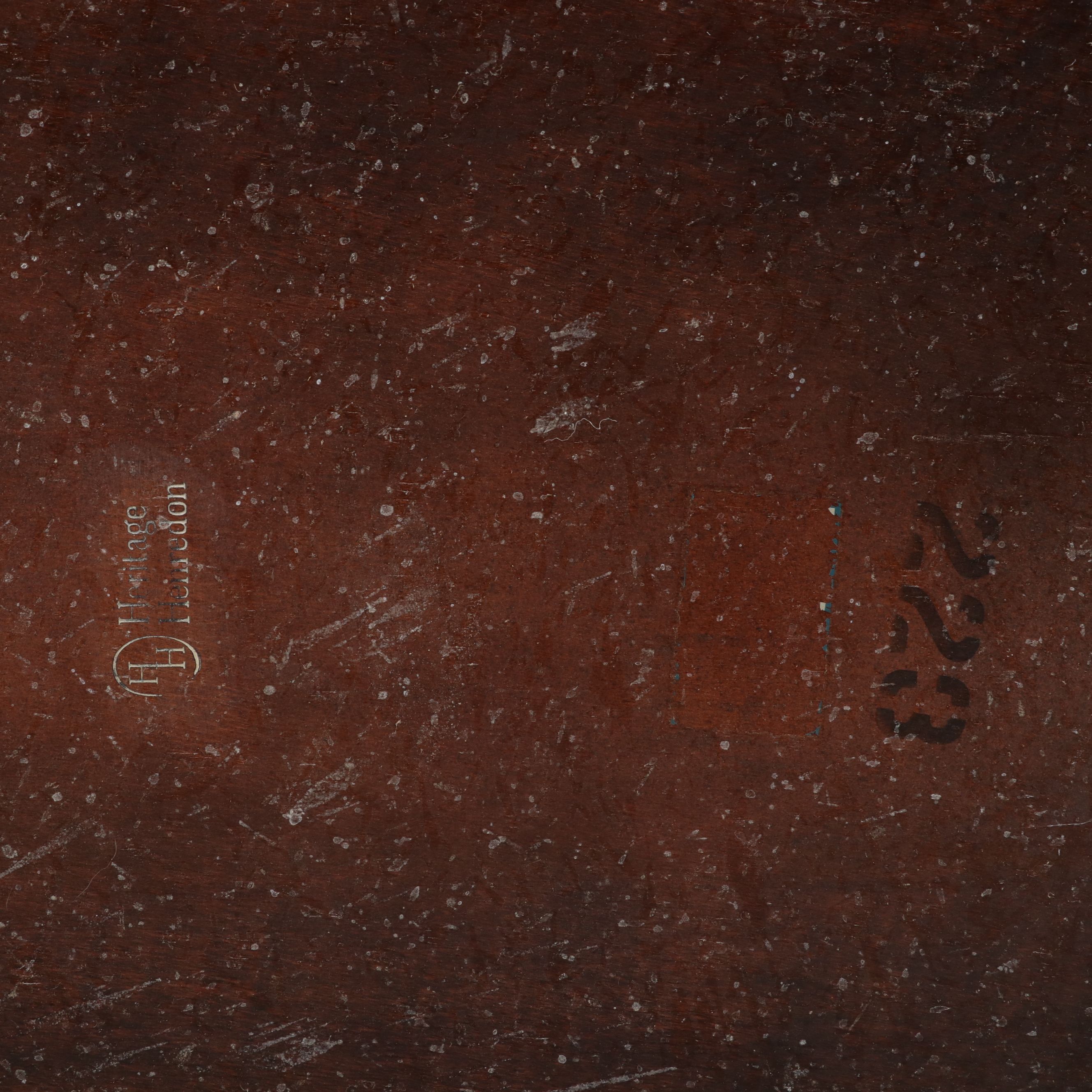 Heritage Henredon Three-Tier Mahogany Step Table with Leather Top, Mid-20th C.