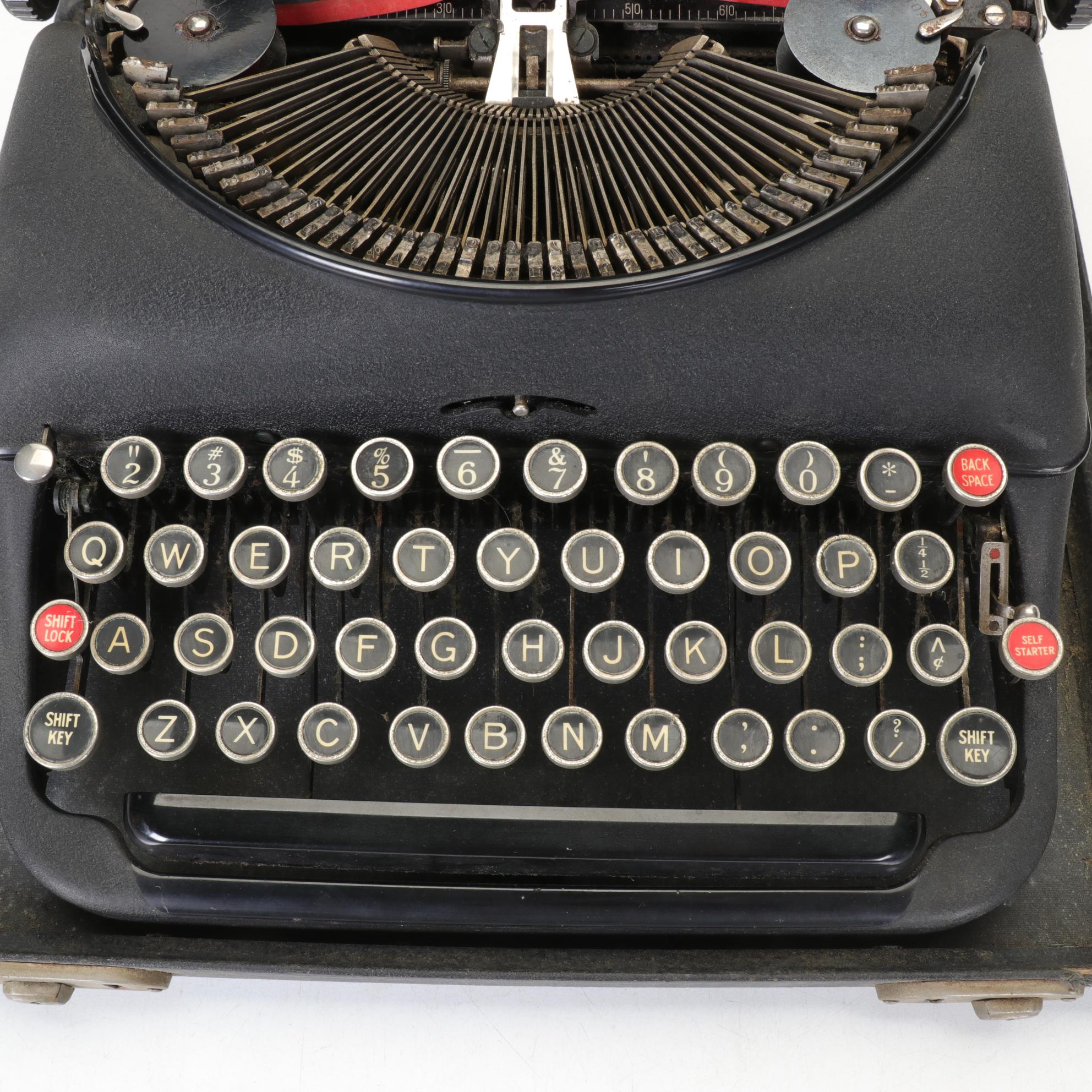 Remington Rand Portable Model 5 Manual Typewriter, Early to Mid 20th Century