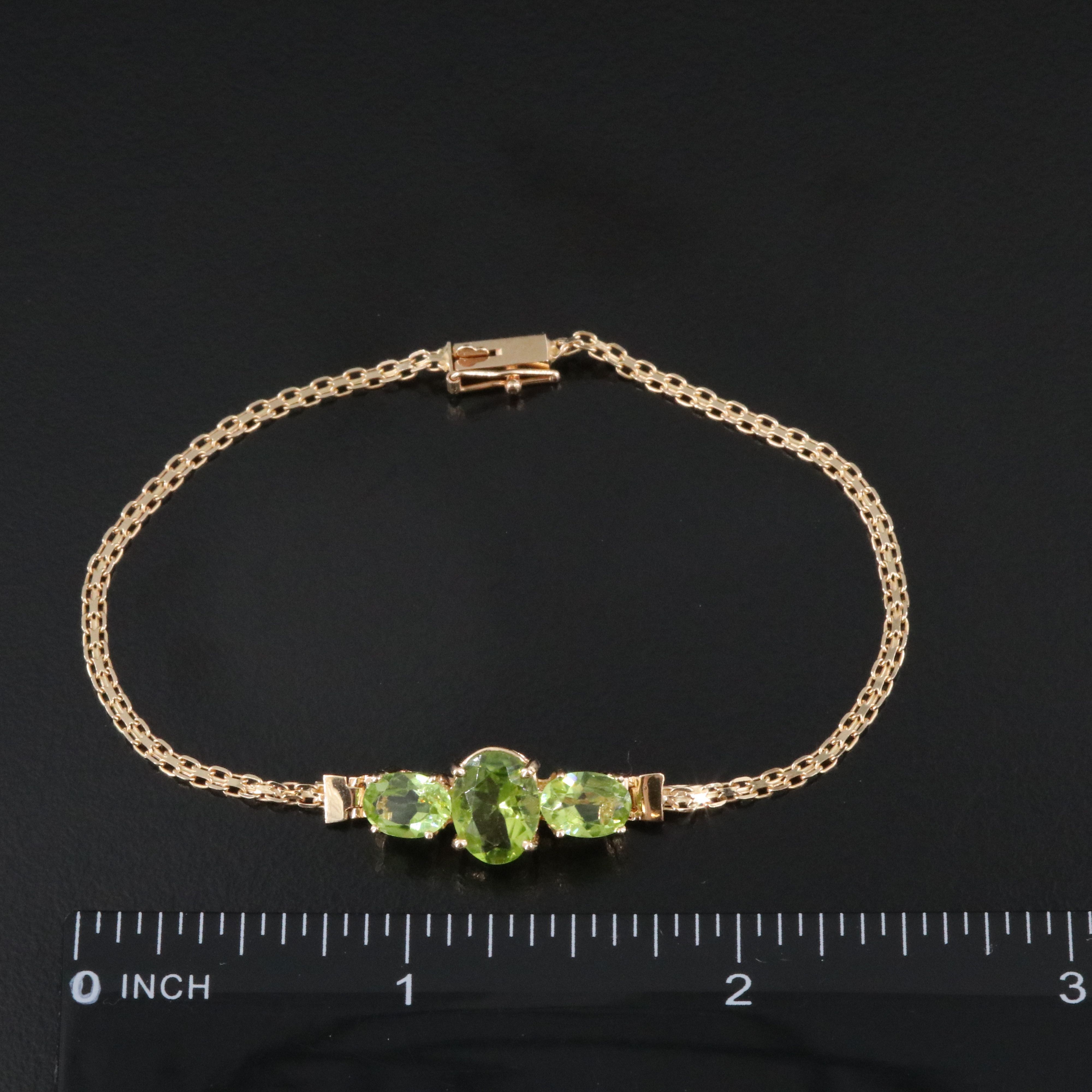 14K Peridot Bracelet