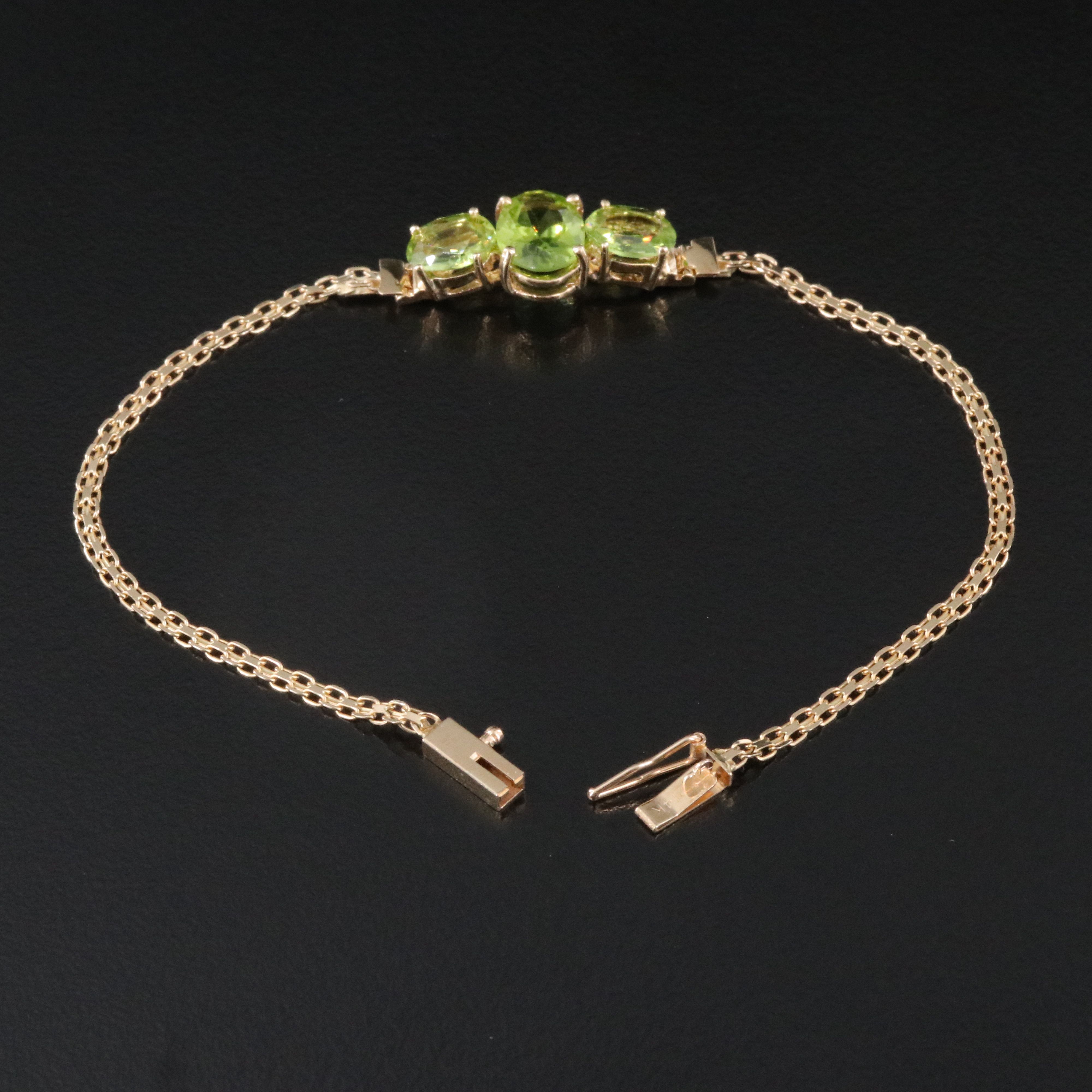14K Peridot Bracelet