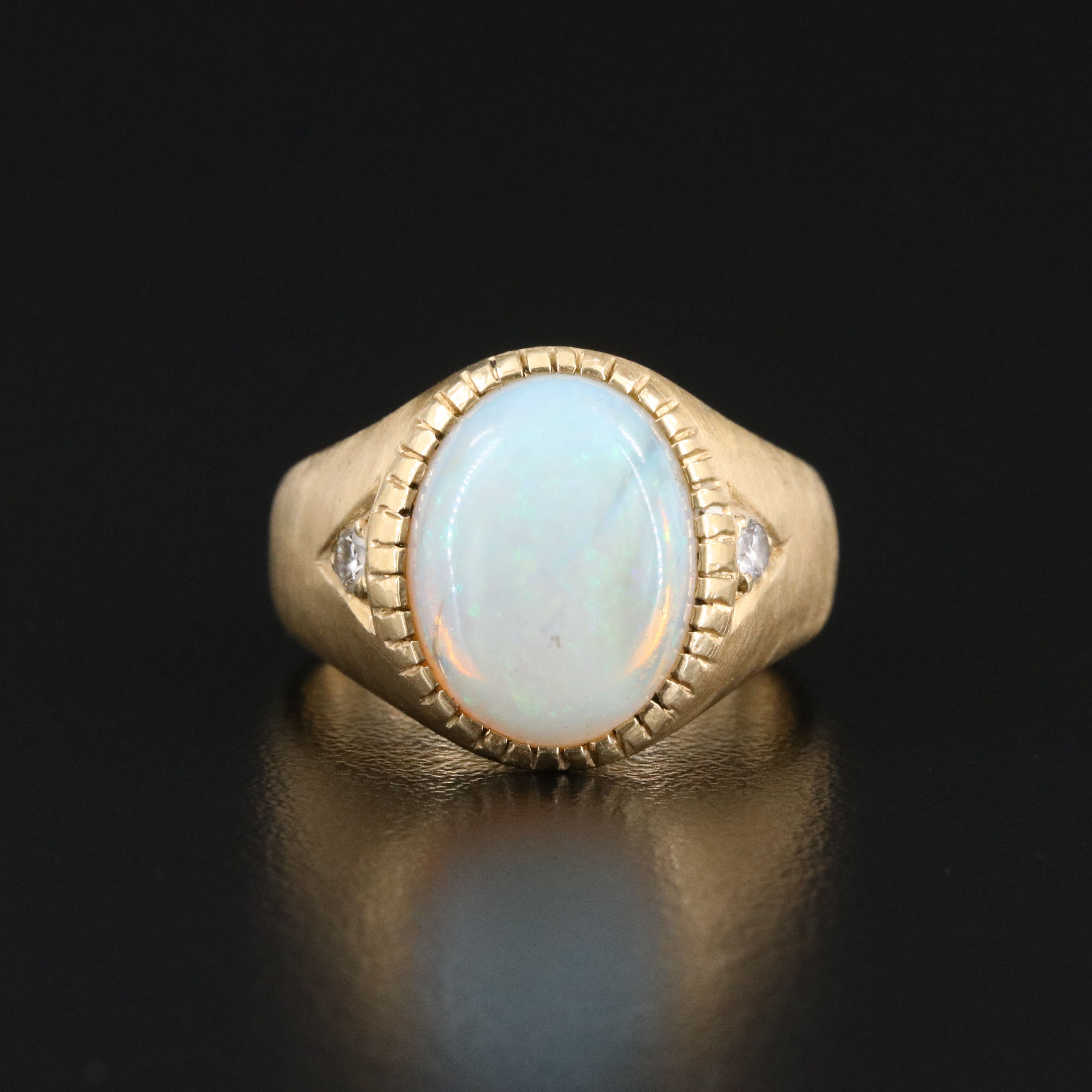 14K Opal and Diamond Ring