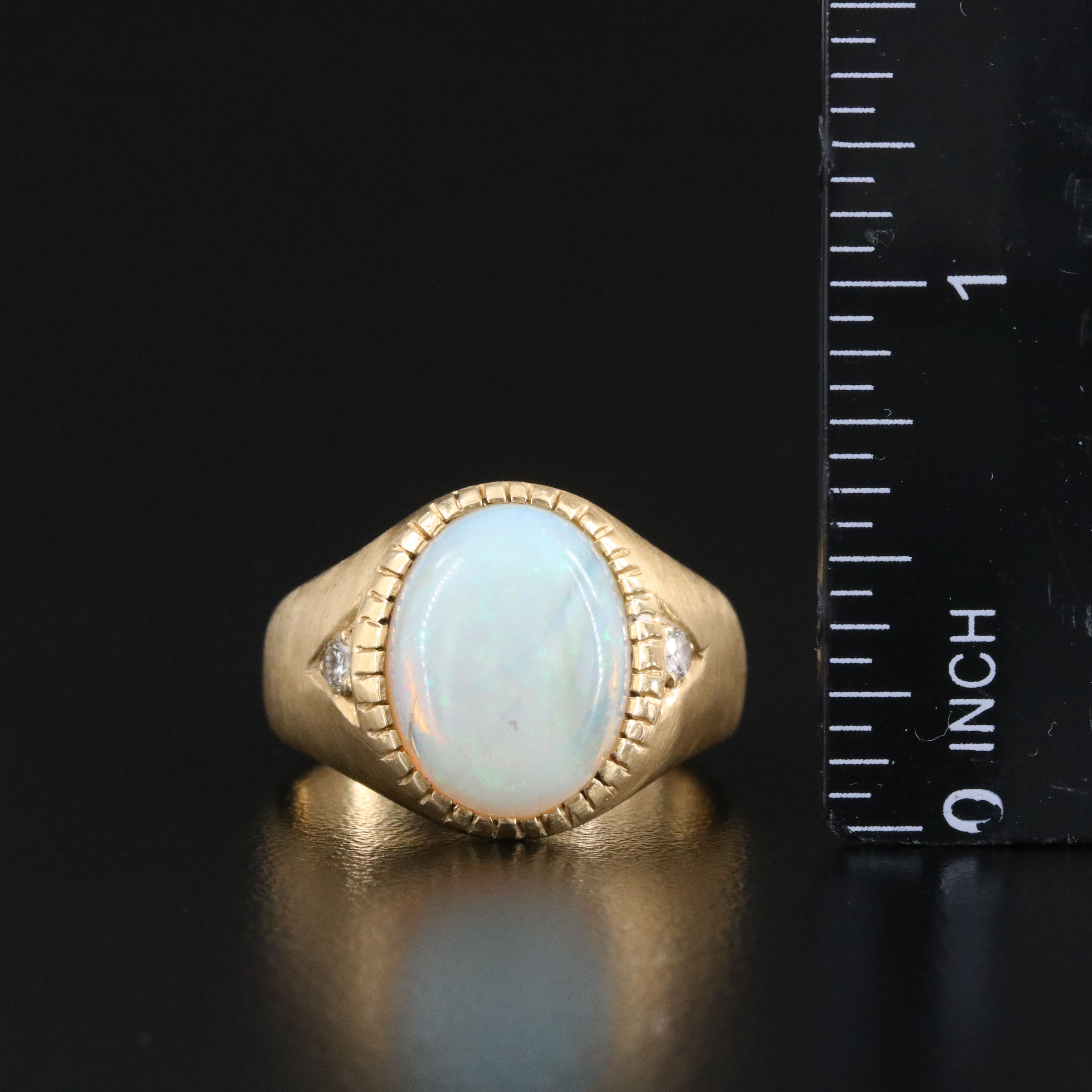 14K Opal and Diamond Ring