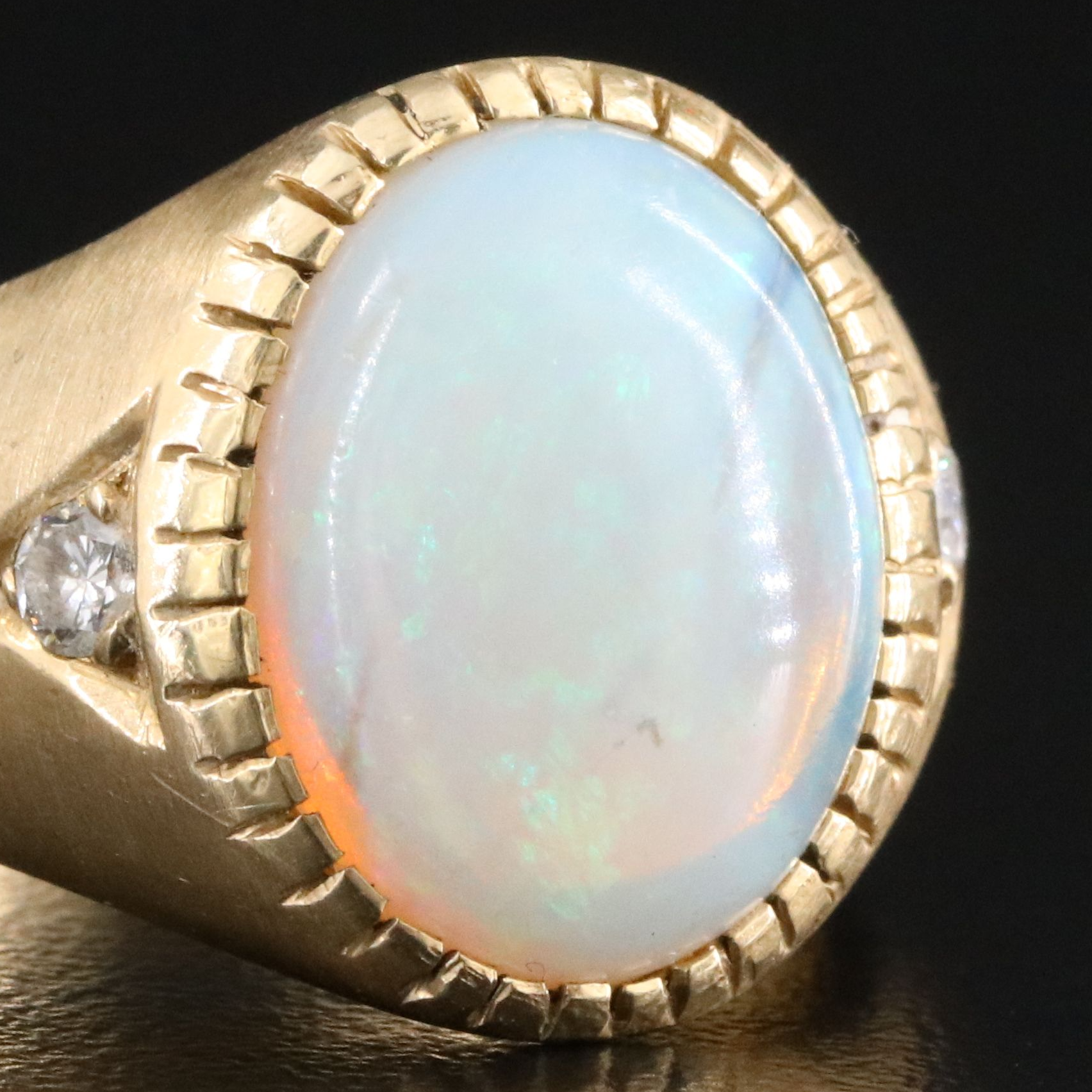 14K Opal and Diamond Ring
