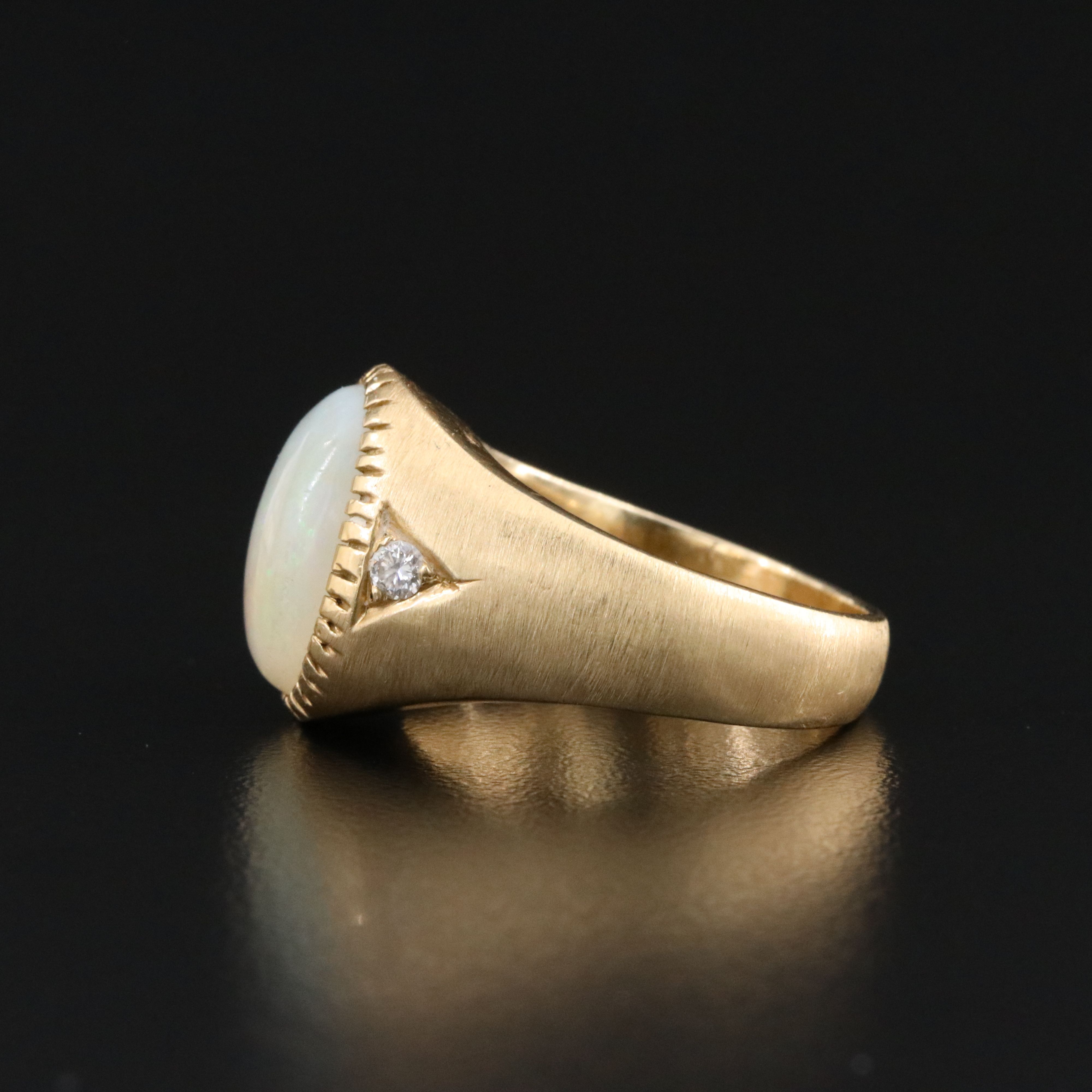 14K Opal and Diamond Ring