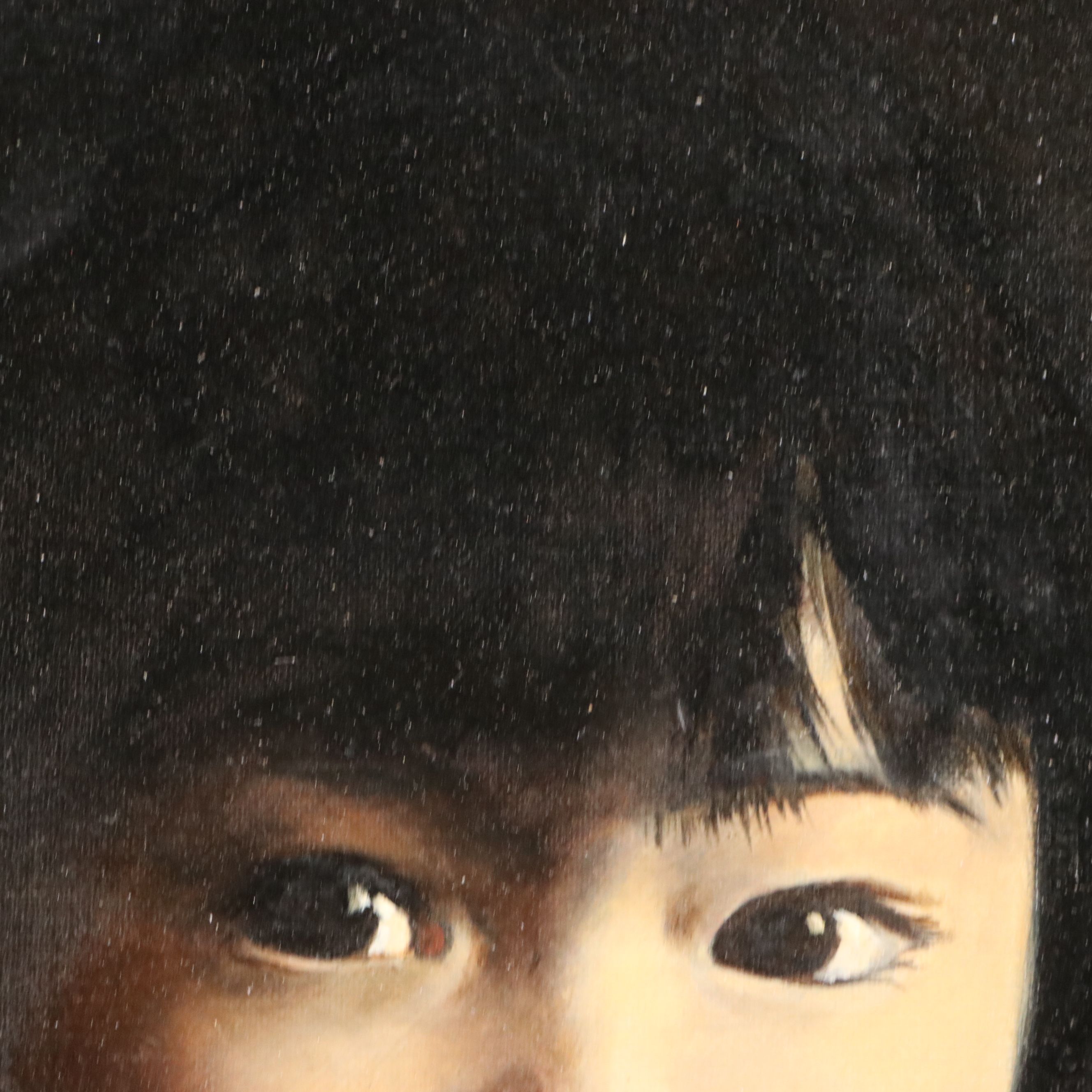 Lesli Chiaroscuro Style Oil Portrait of Child, Late 20th to 21st Century