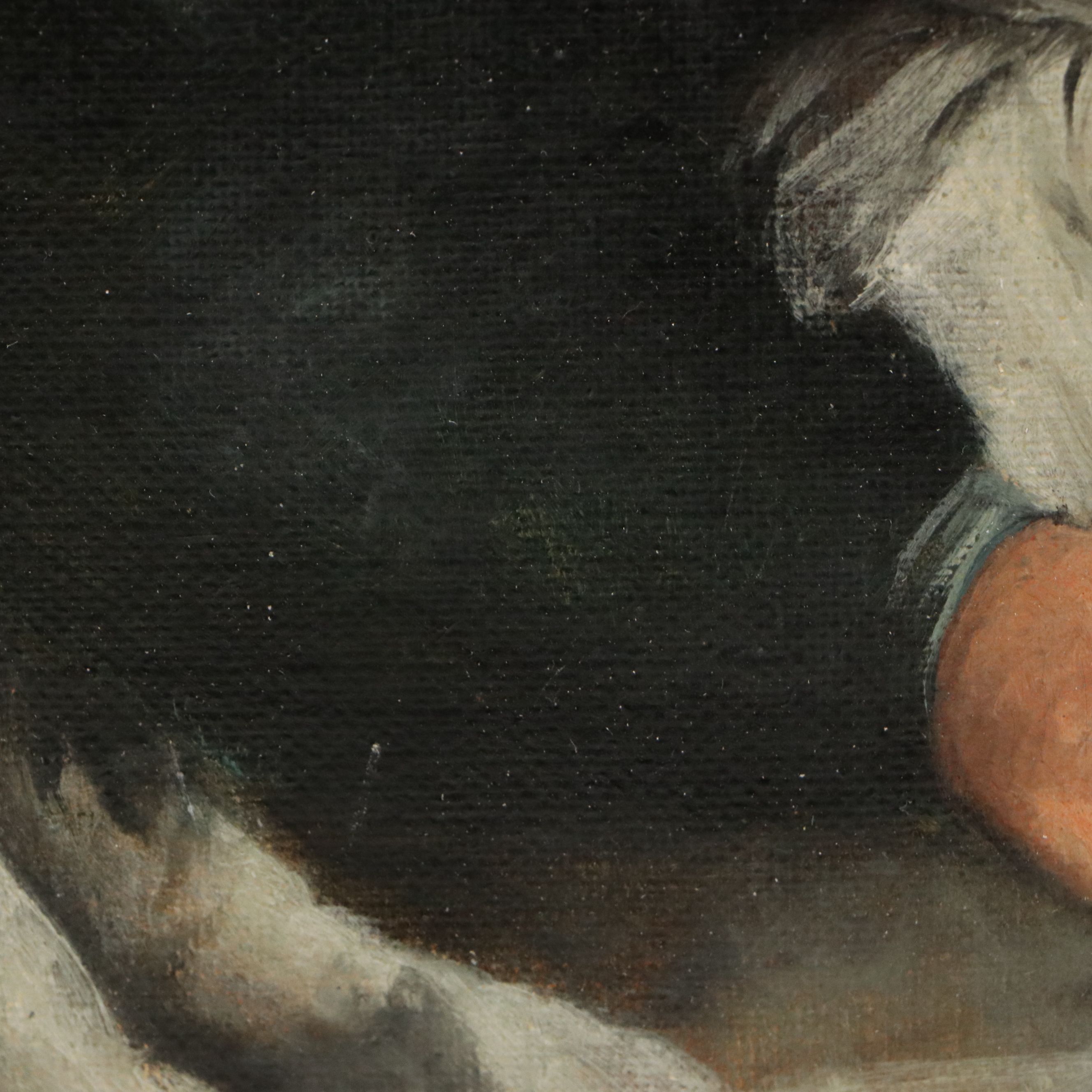 Attributed to Sheldon Peck Folk Art Oil Portrait of Girl, 19th Century