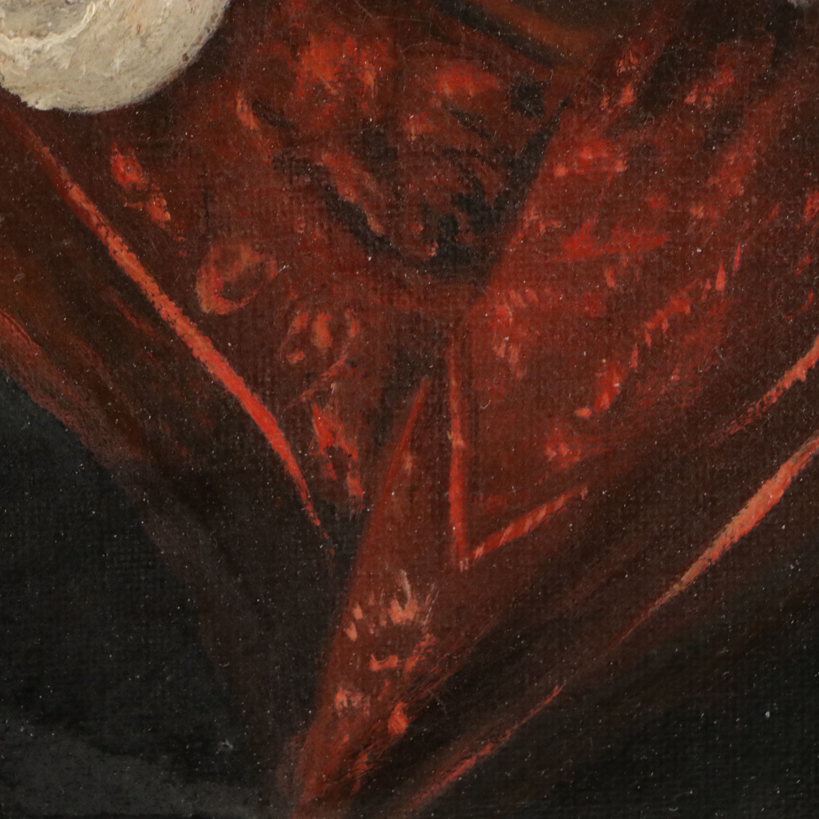 Attributed to Sheldon Peck Folk Art Oil Portrait of Girl, 19th Century