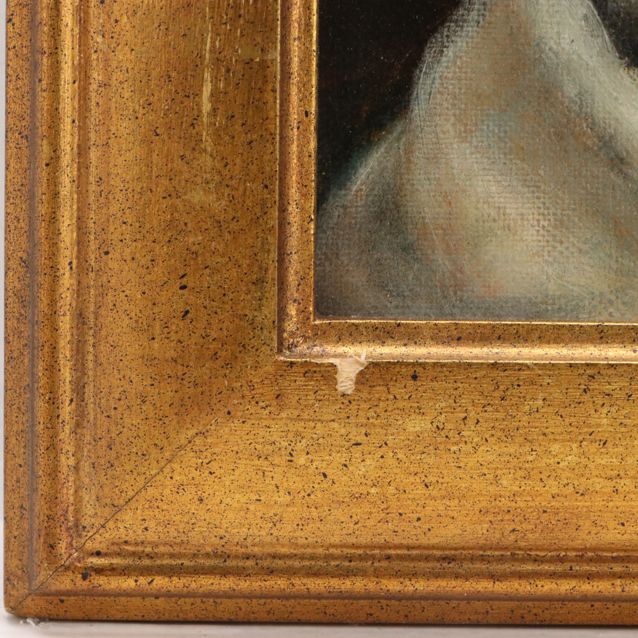 Attributed to Sheldon Peck Folk Art Oil Portrait of Girl, 19th Century