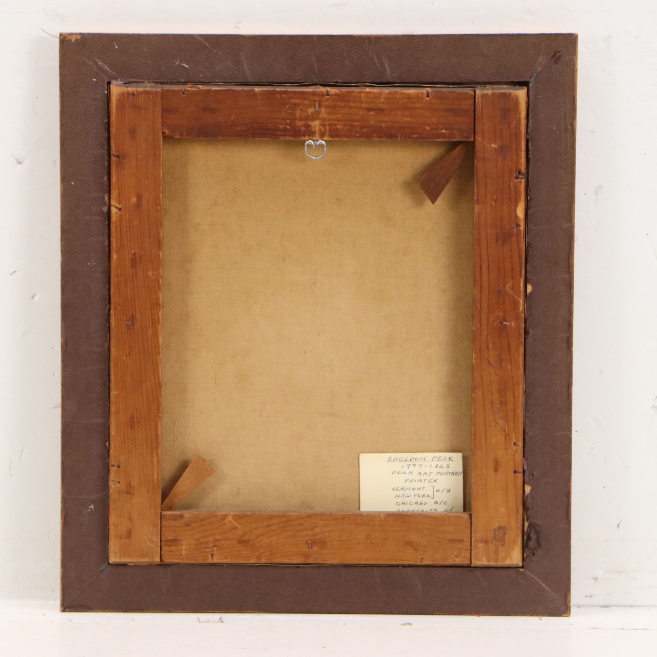 Attributed to Sheldon Peck Folk Art Oil Portrait of Girl, 19th Century