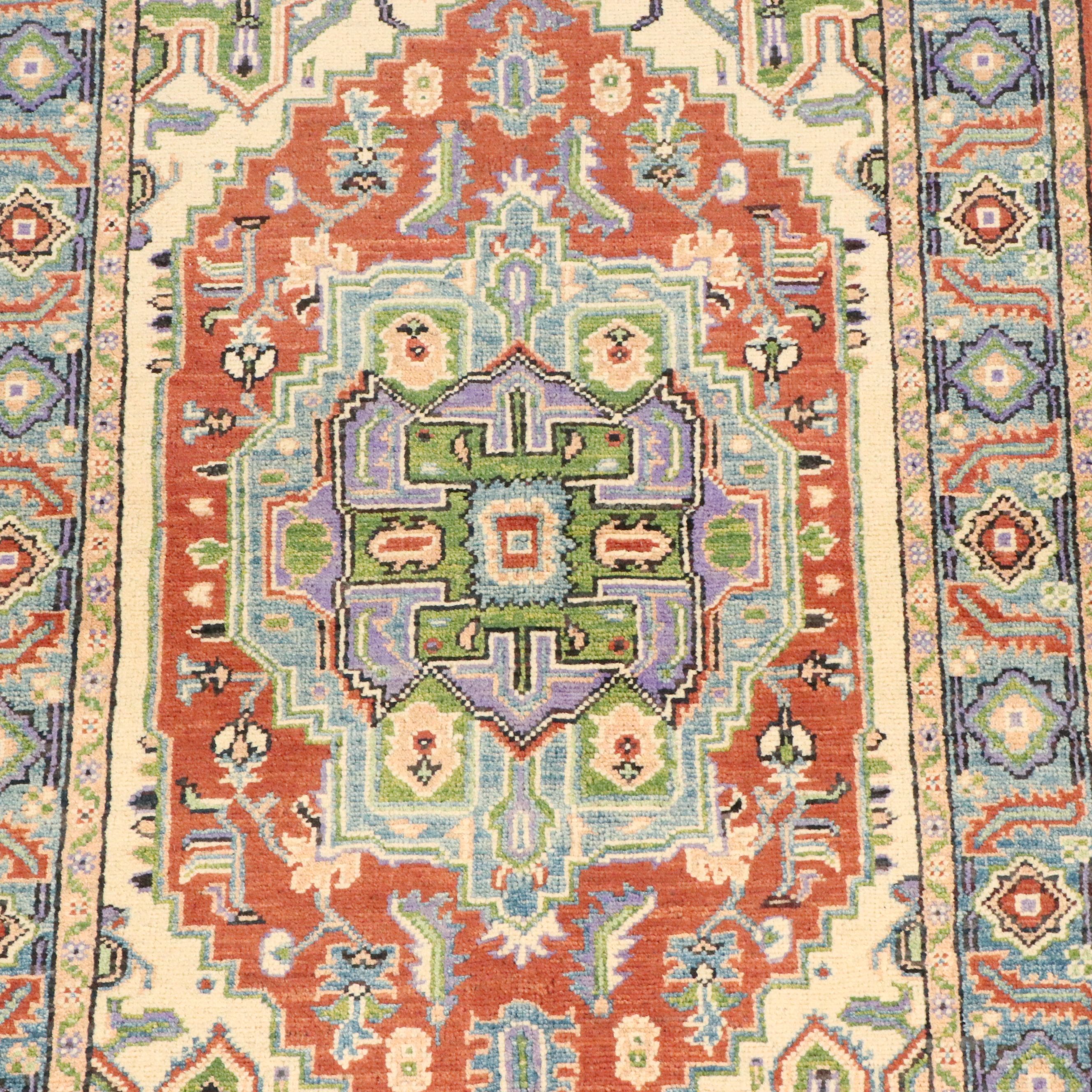 3'2 x 5' Hand-Knotted Afghan Kazak Area Rug