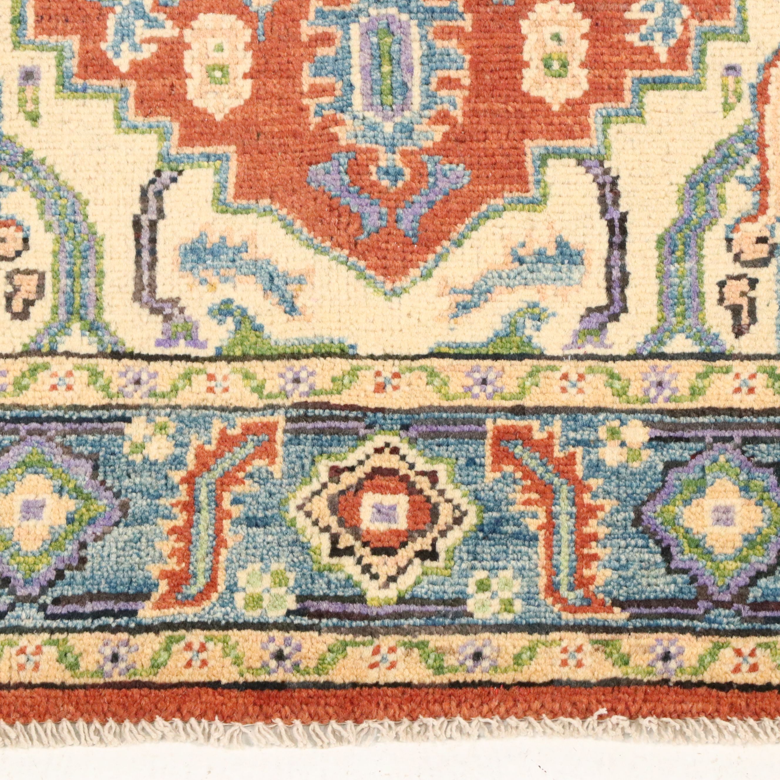 3'2 x 5' Hand-Knotted Afghan Kazak Area Rug