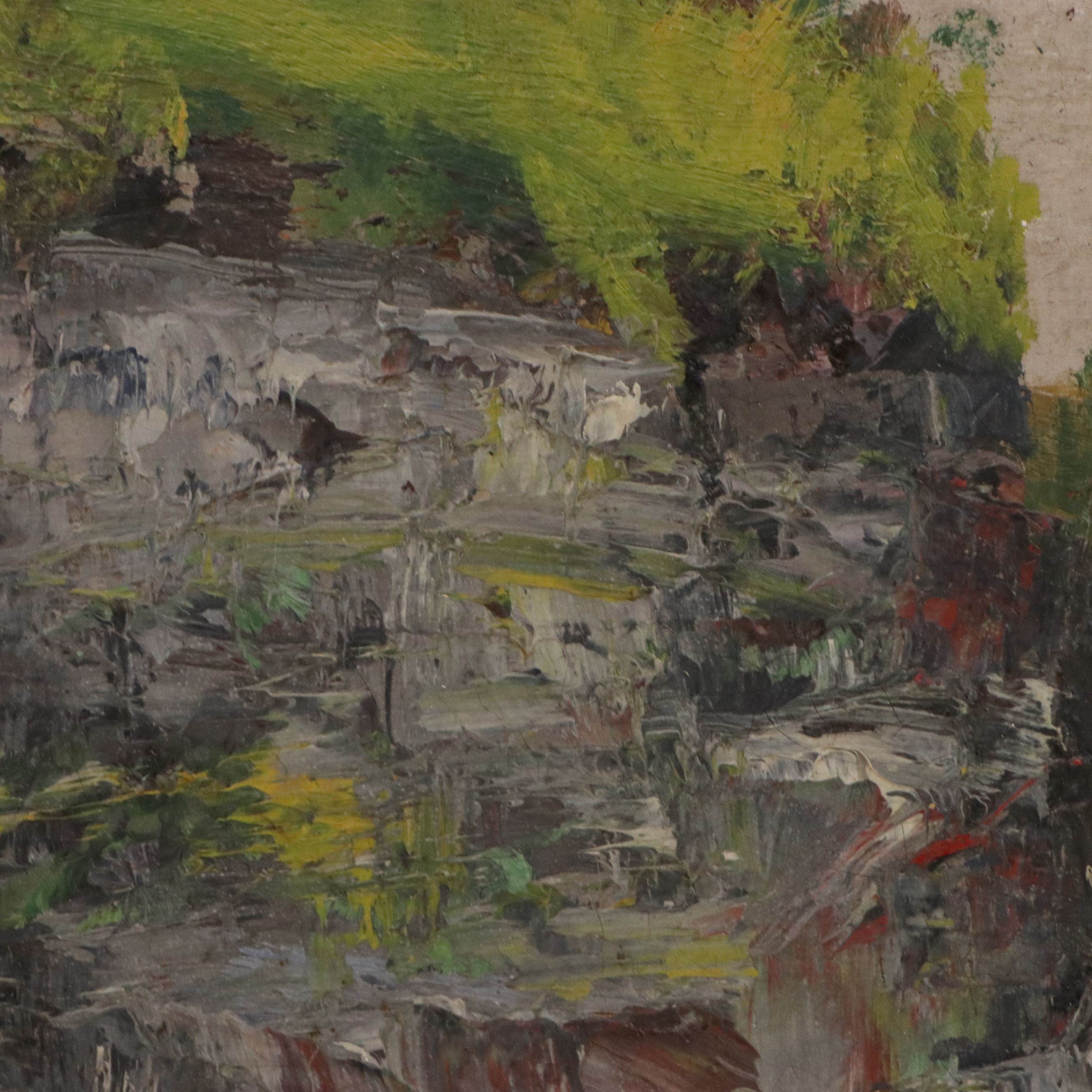 Harrison J. Maxwell Landscape Oil Painting "Rocky Fork Near Gahanna," 20th C.