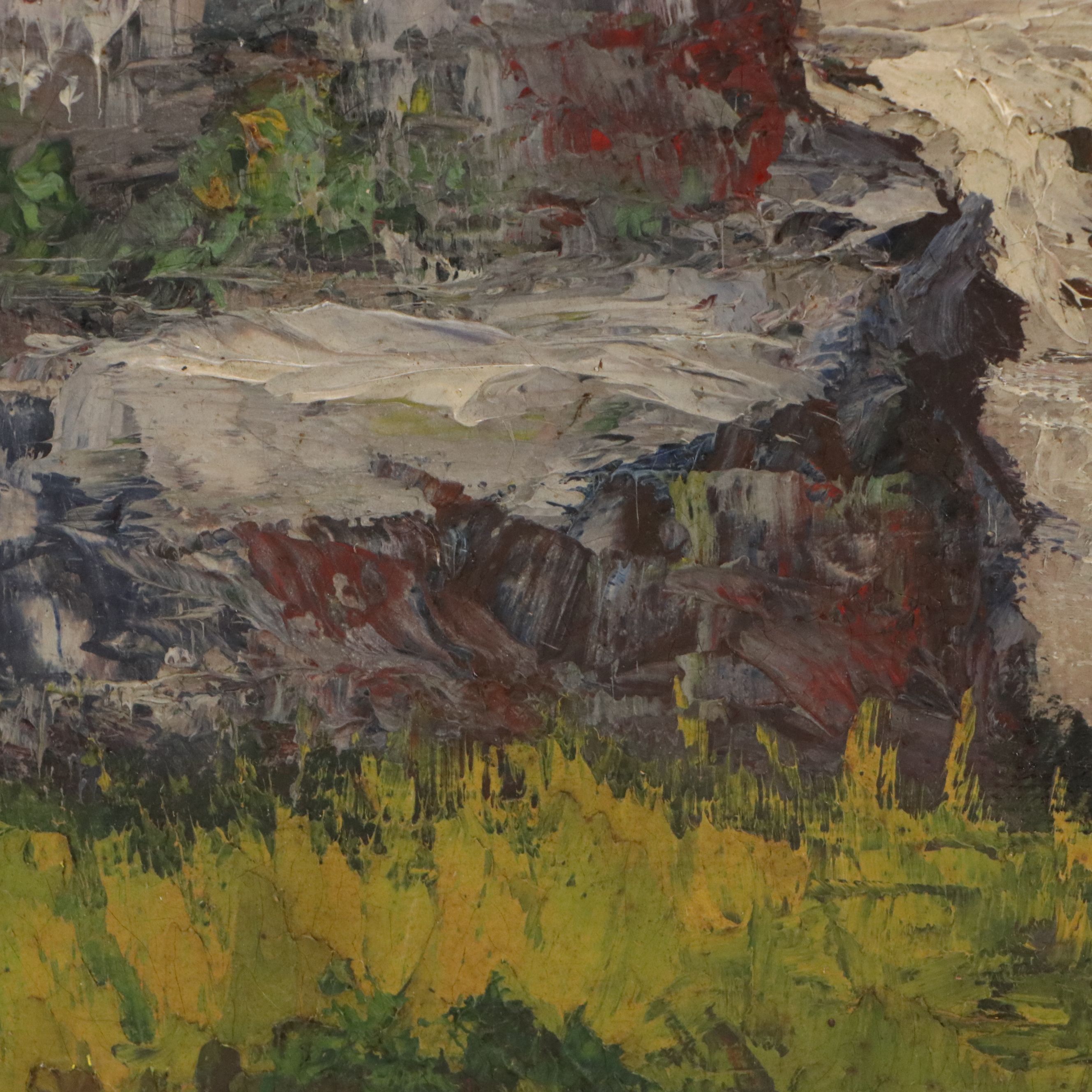 Harrison J. Maxwell Landscape Oil Painting "Rocky Fork Near Gahanna," 20th C.