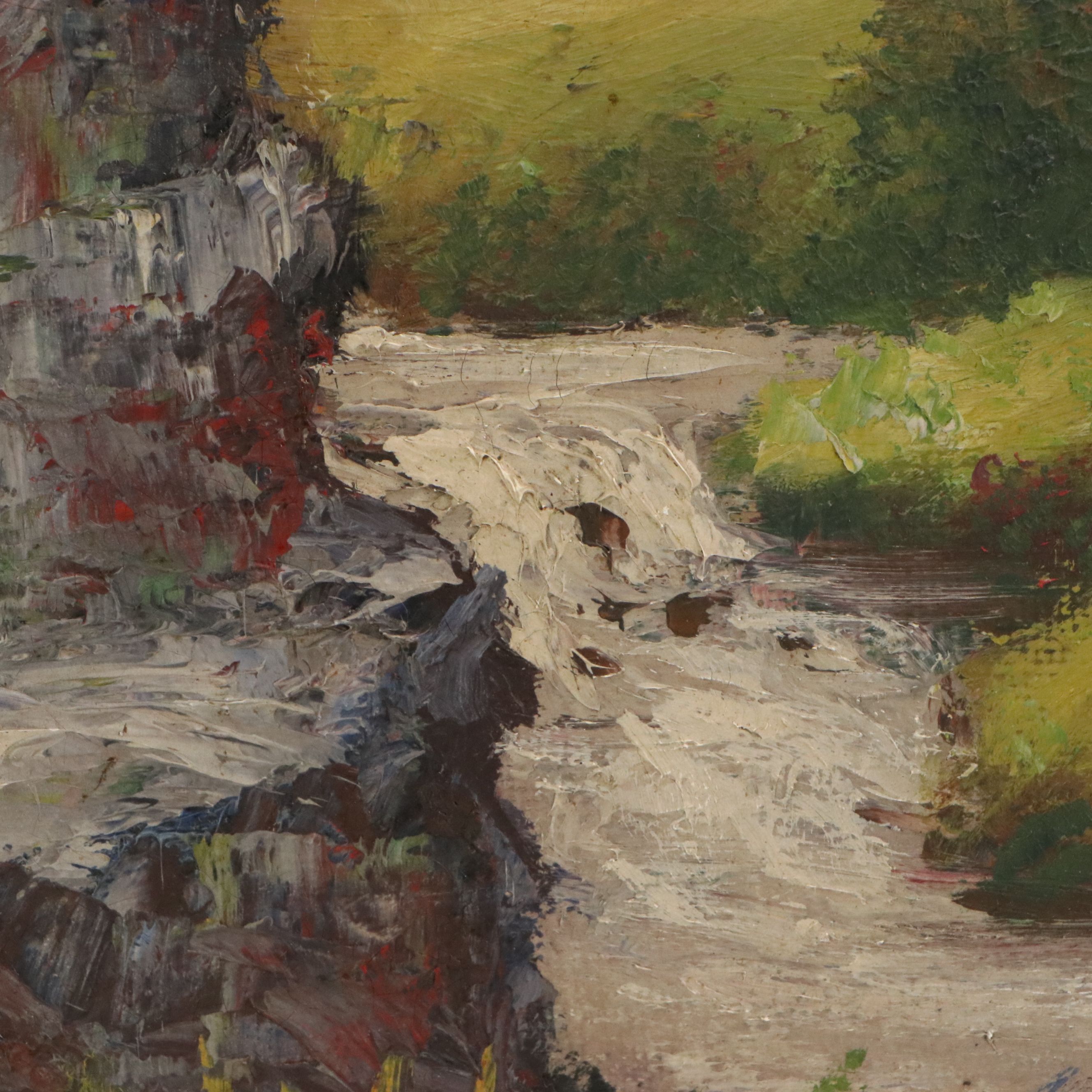 Harrison J. Maxwell Landscape Oil Painting "Rocky Fork Near Gahanna," 20th C.