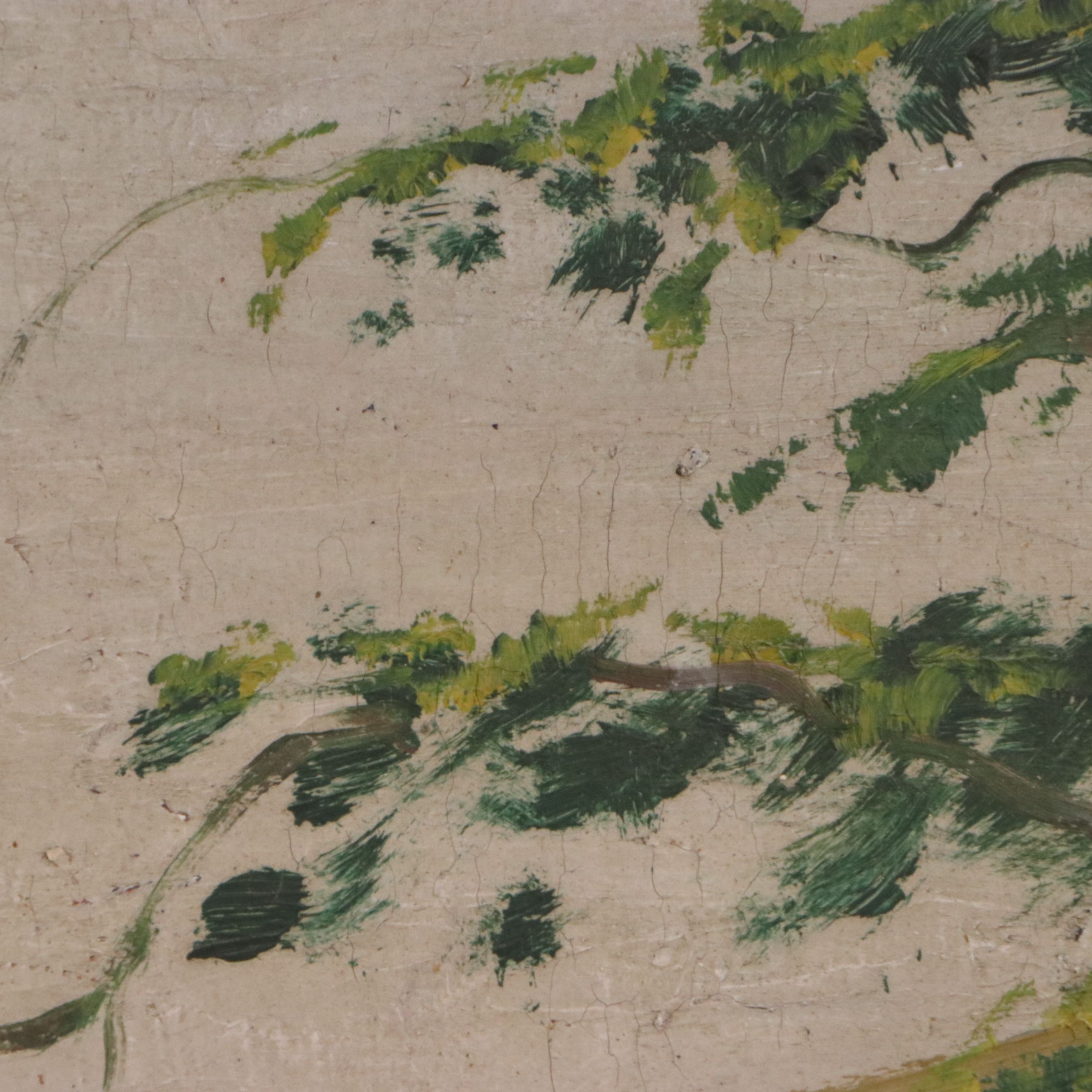 Harrison J. Maxwell Landscape Oil Painting "Rocky Fork Near Gahanna," 20th C.