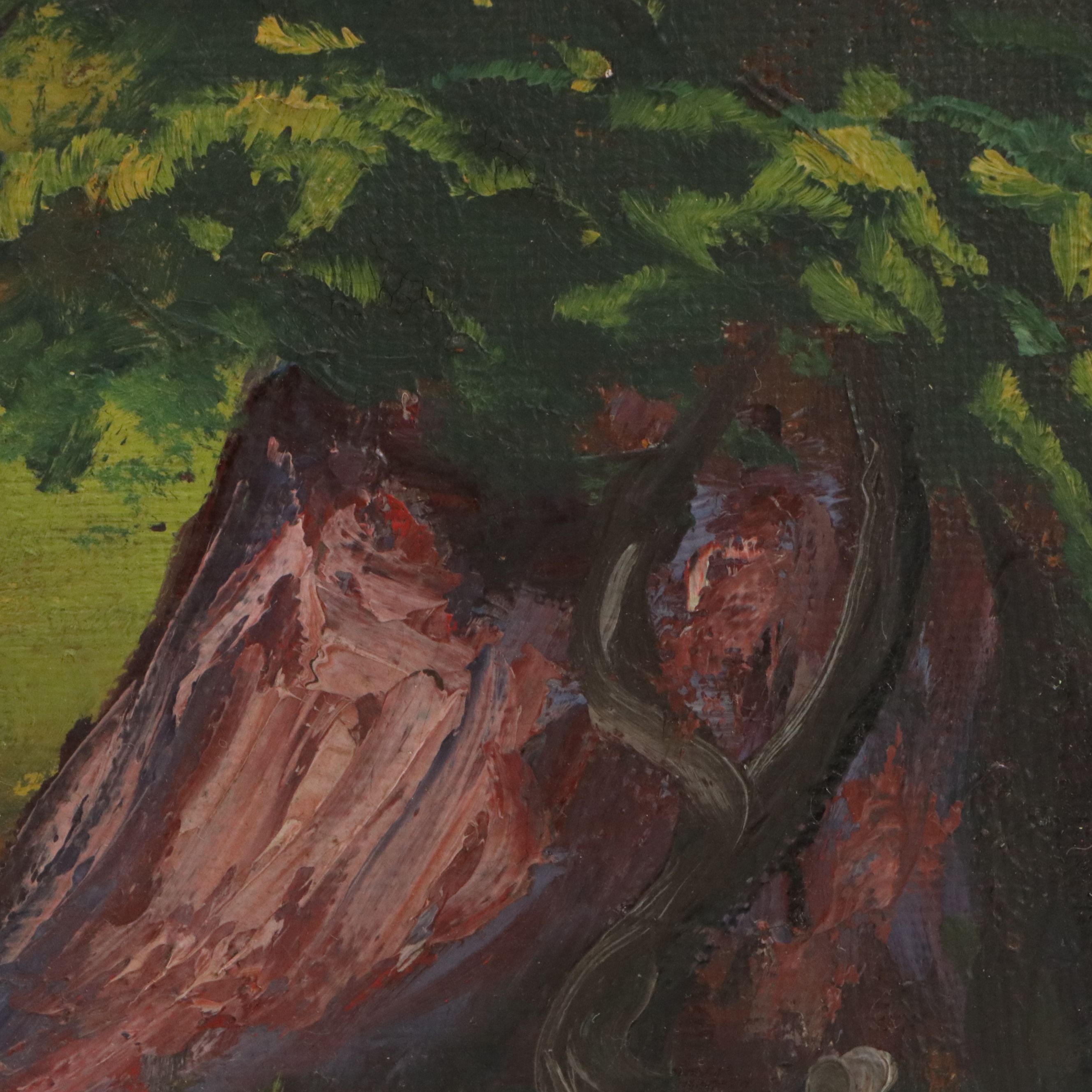 Harrison J. Maxwell Landscape Oil Painting "Rocky Fork Near Gahanna," 20th C.