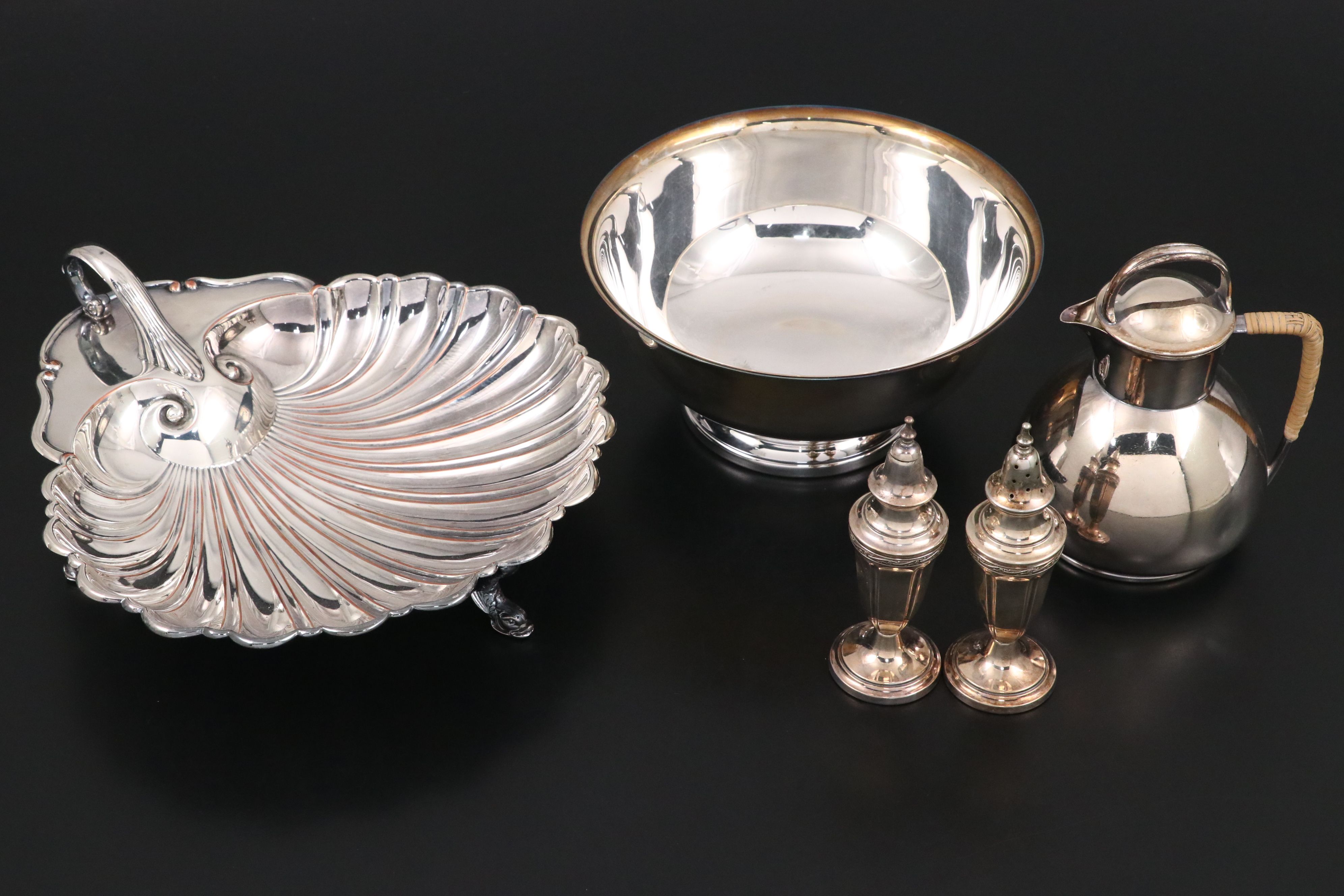 Wilcox Covered Casserole with More Silver Plate Serveware and Table Accessories