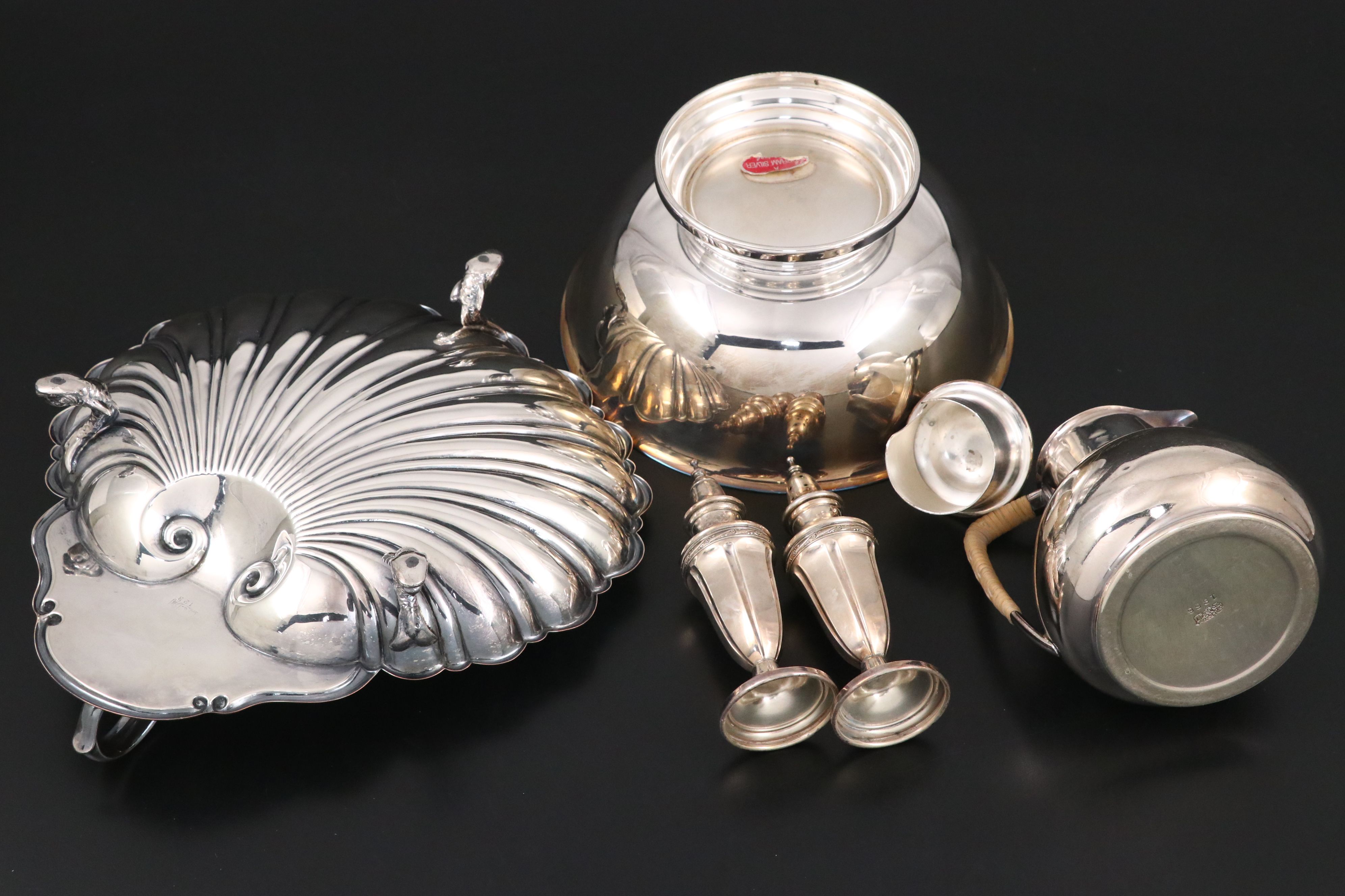 Wilcox Covered Casserole with More Silver Plate Serveware and Table Accessories