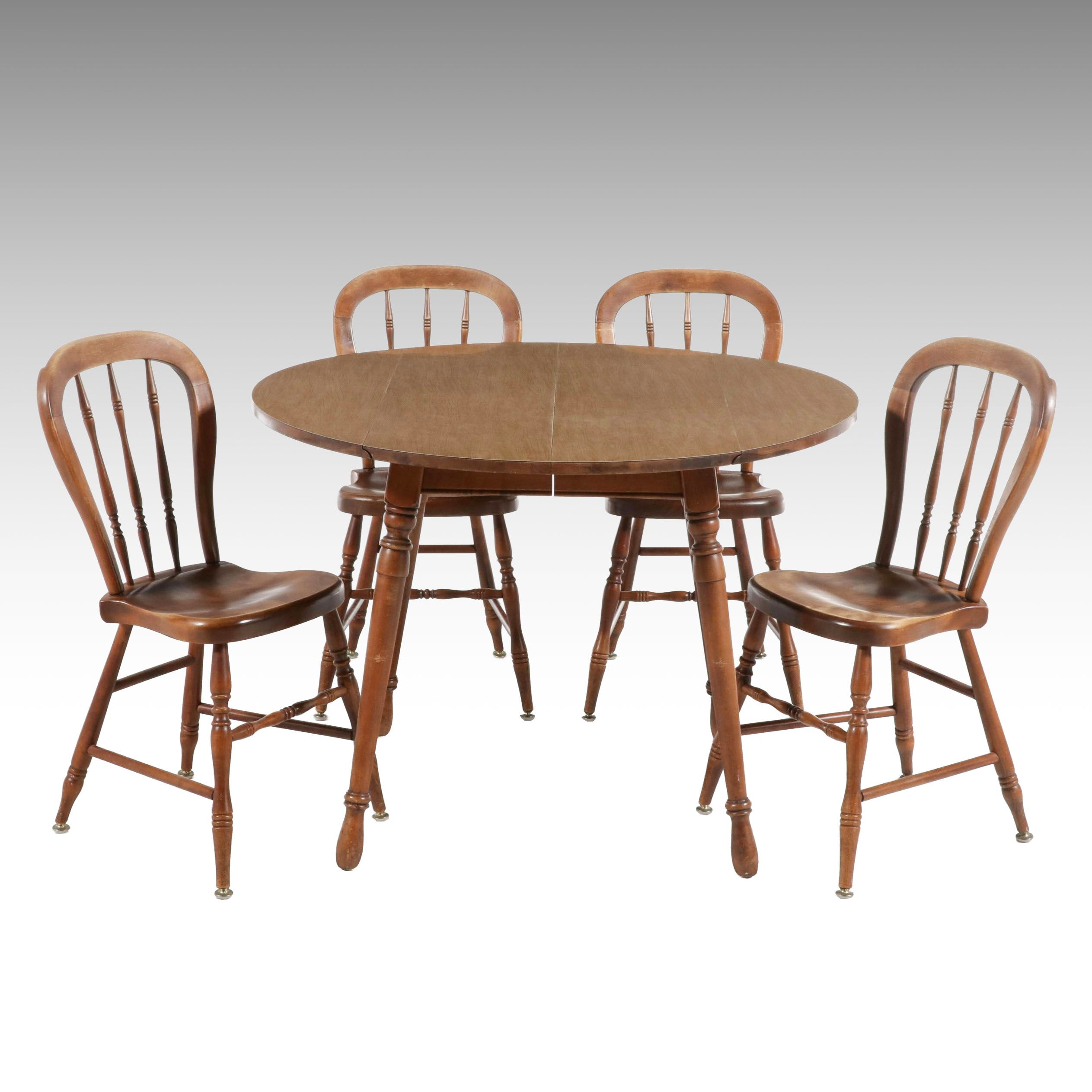 Five-Piece Colonial Revival Style Dining Set, Mid to Late 20th Century
