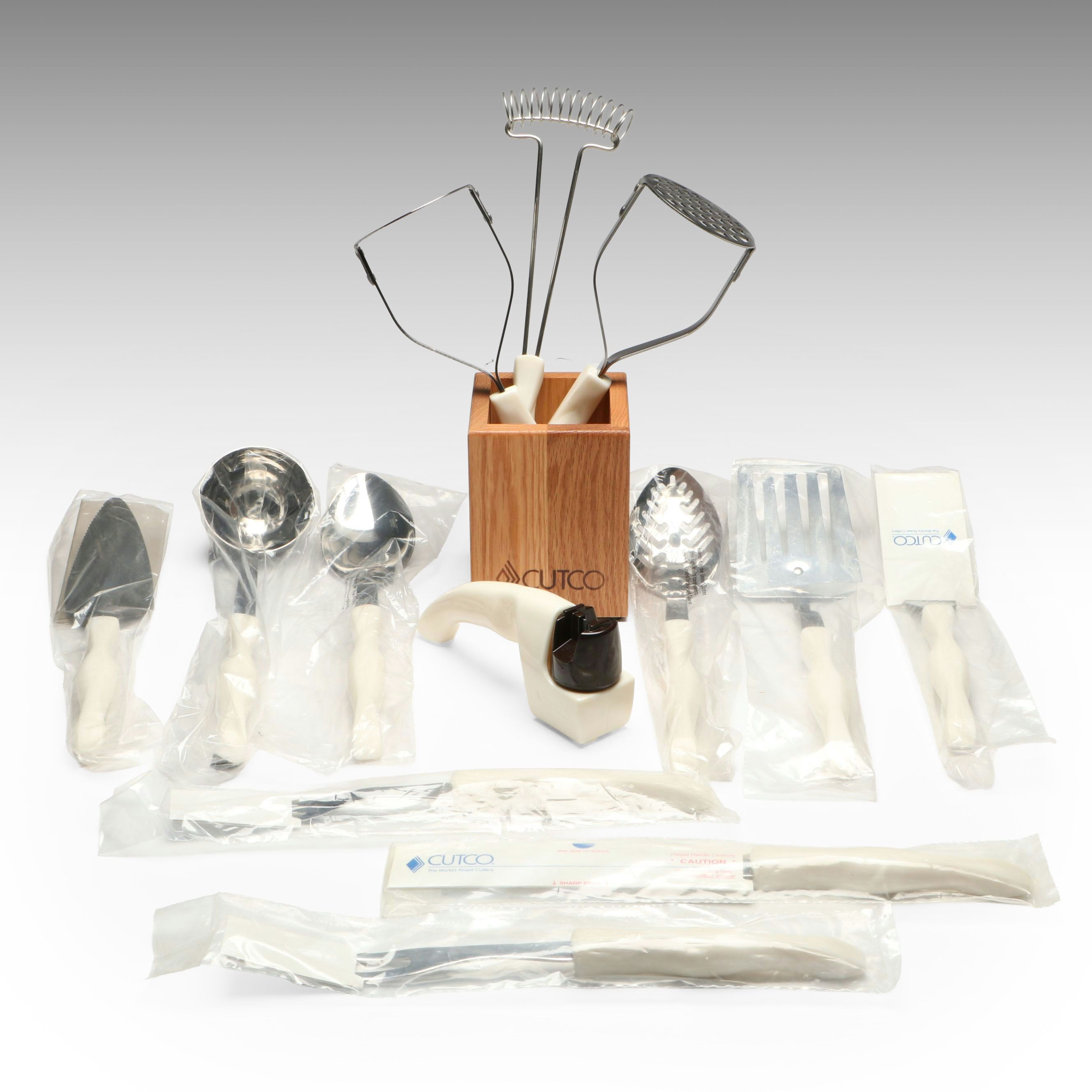 Cutco Spatulas, Ladle and More Kitchen Tools with Knife Sharpener and Holder