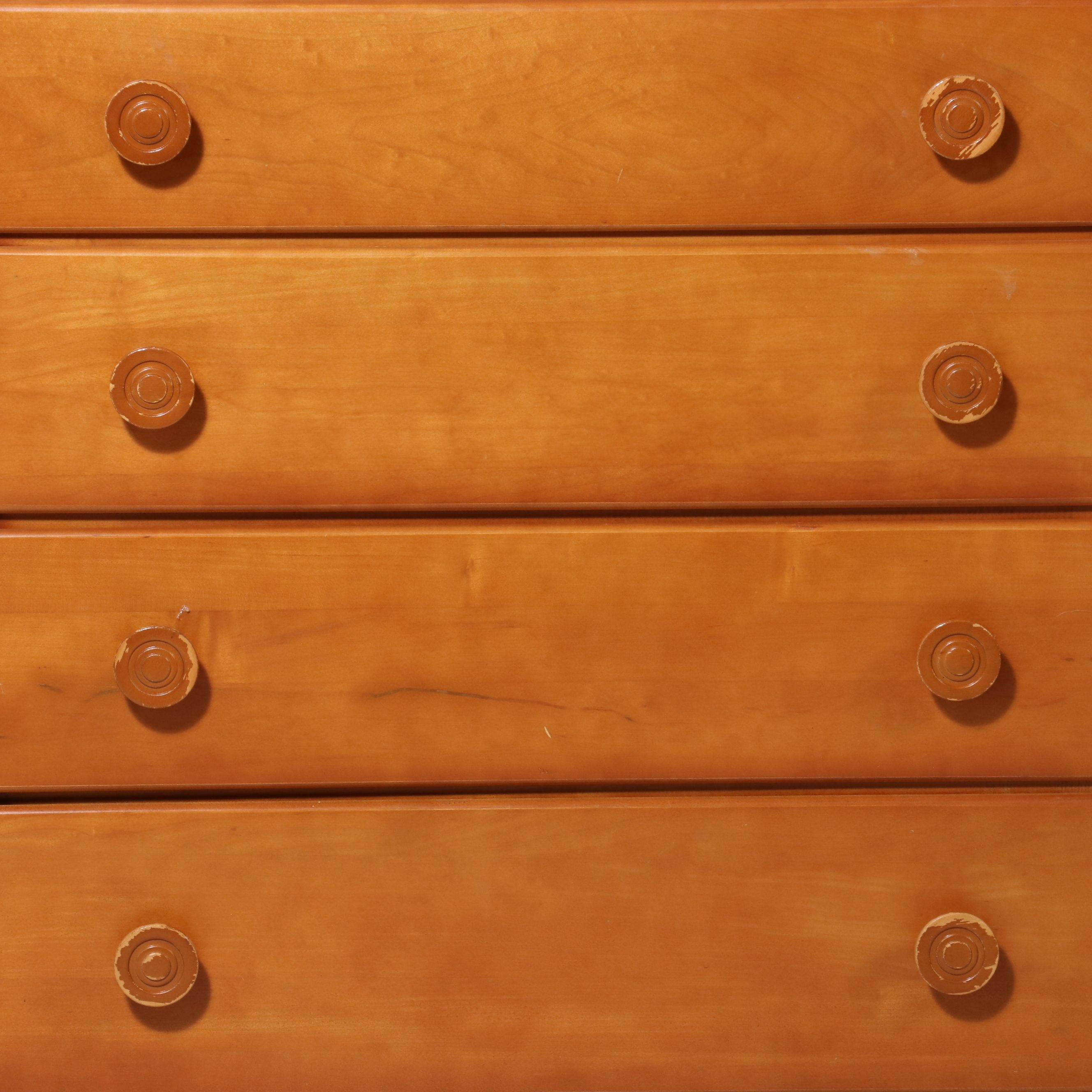 Burns Case Goods Colonial Revival Style Maple Dresser with Mirror