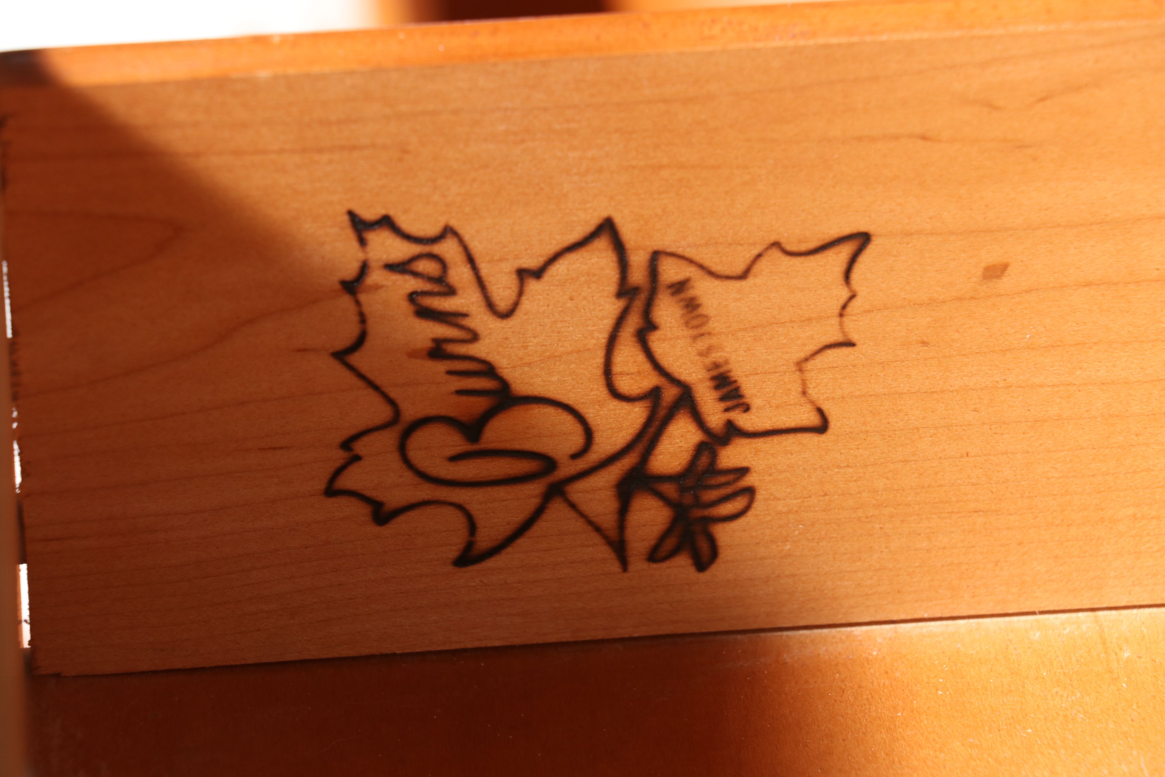 Burns Case Goods Colonial Revival Style Maple Dresser with Mirror